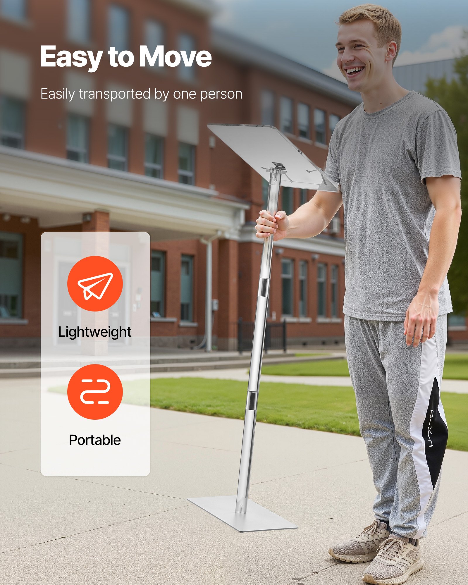 Βάση VEVOR 43 ιντσών από ακρυλικό αναλόγιο με ρυθμιζόμενες γωνίες και μεταλλική βάση Βάση VEVOR 43 ιντσών από ακρυλικό αναλόγιο με ρυθμιζόμενες γωνίες και μεταλλική βάση