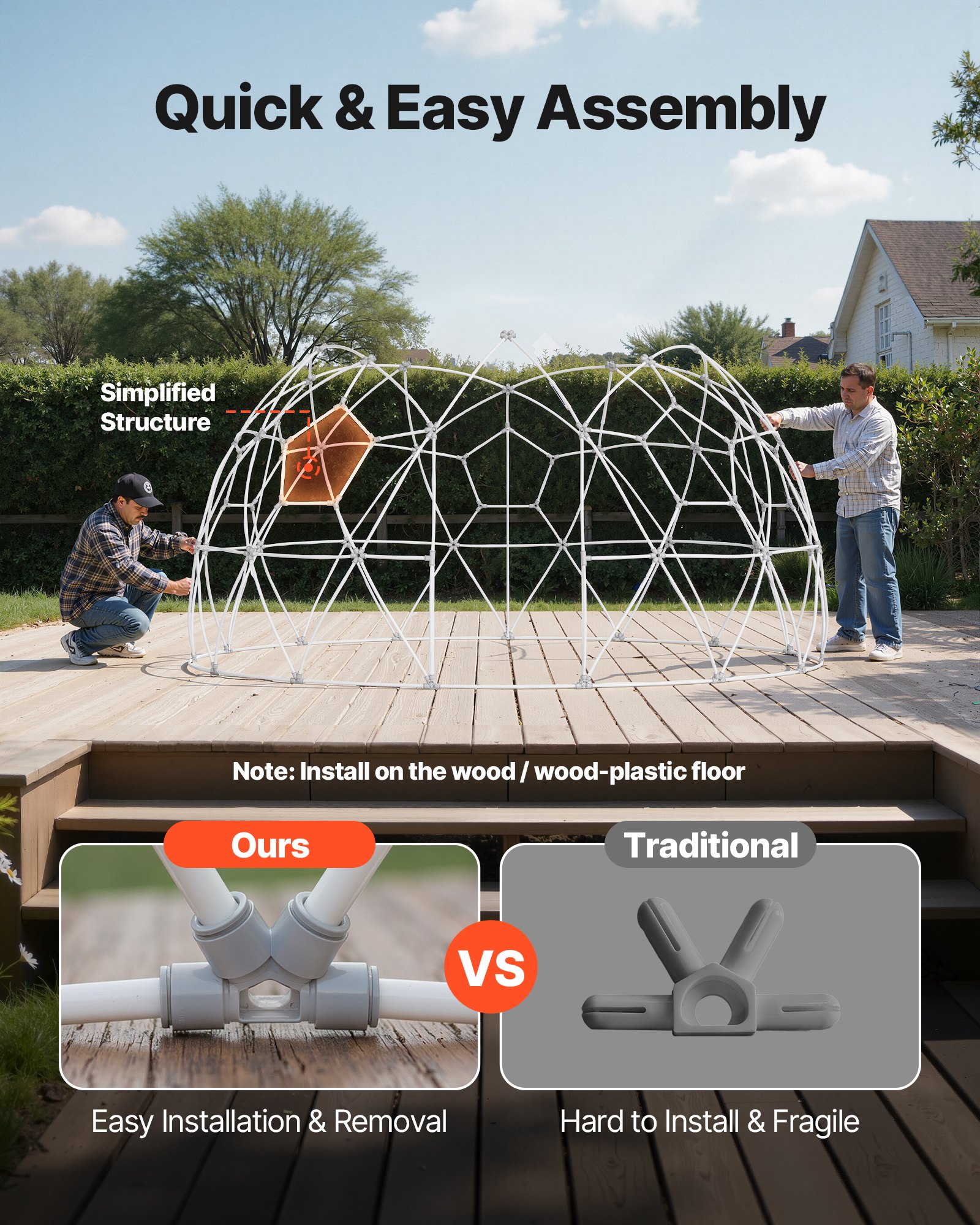 VEVOR Σκηνή Κήπου με Φυσαλίδες 12 x 7,2 πόδια για Εξωτερικό Διαφανή Γεωδαιτικό Θόλο για 4-7 Άτομα VEVOR Σκηνή Κήπου με Φυσαλίδες 12 x 7,2 πόδια για Εξωτερικό Διαφανή Γεωδαιτικό Θόλο για 4-7 Άτομα