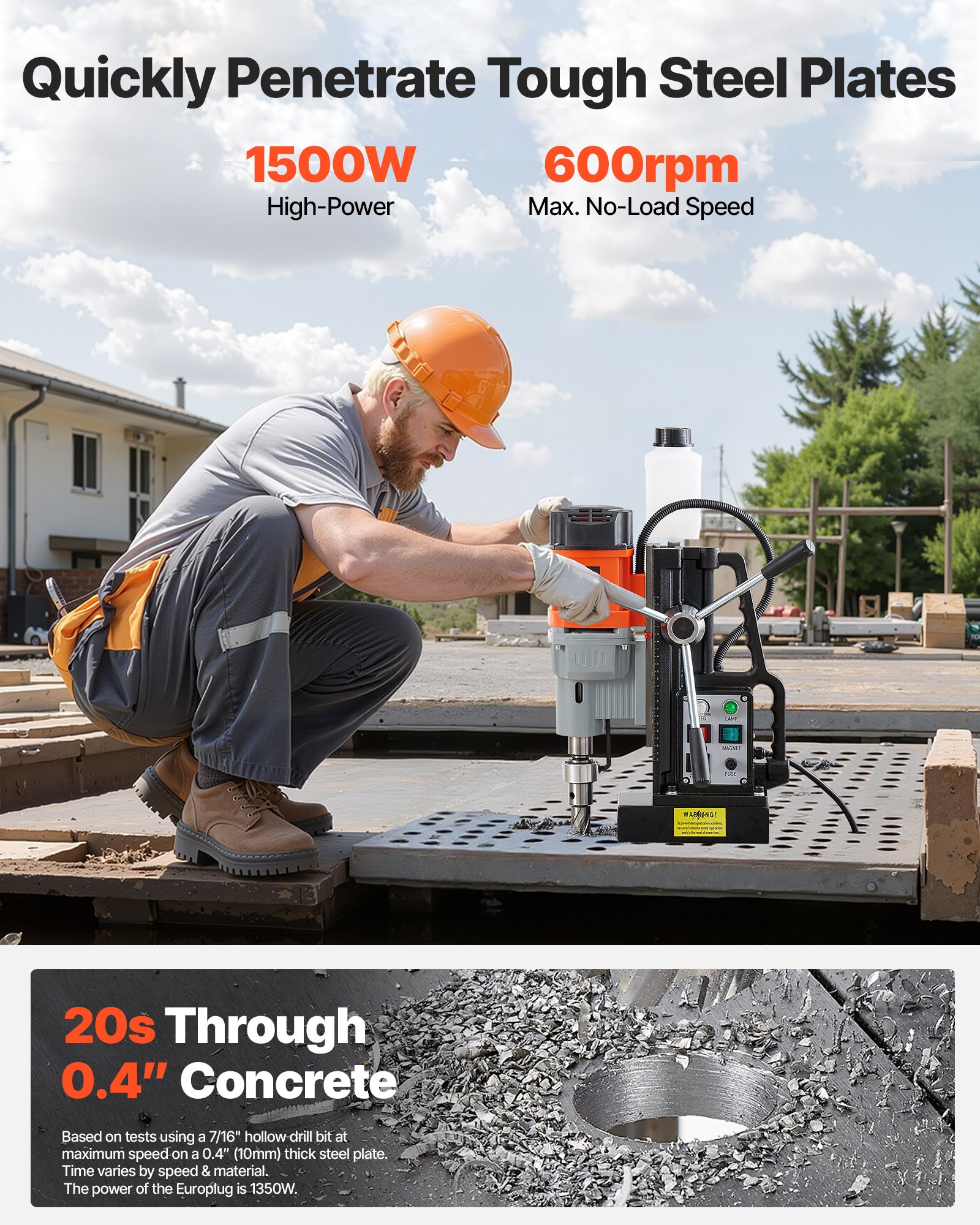 Μαγνητική πρέσα τρυπανιού VEVOR Πρέσα τρυπανιού Mag 1500 W 60 mm Διάμετρος τρυπήματος 0-600 σ.α.λ. Μαγνητική πρέσα τρυπανιού VEVOR Πρέσα τρυπανιού Mag 1500 W 60 mm Διάμετρος τρυπήματος 0-600 σ.α.λ.