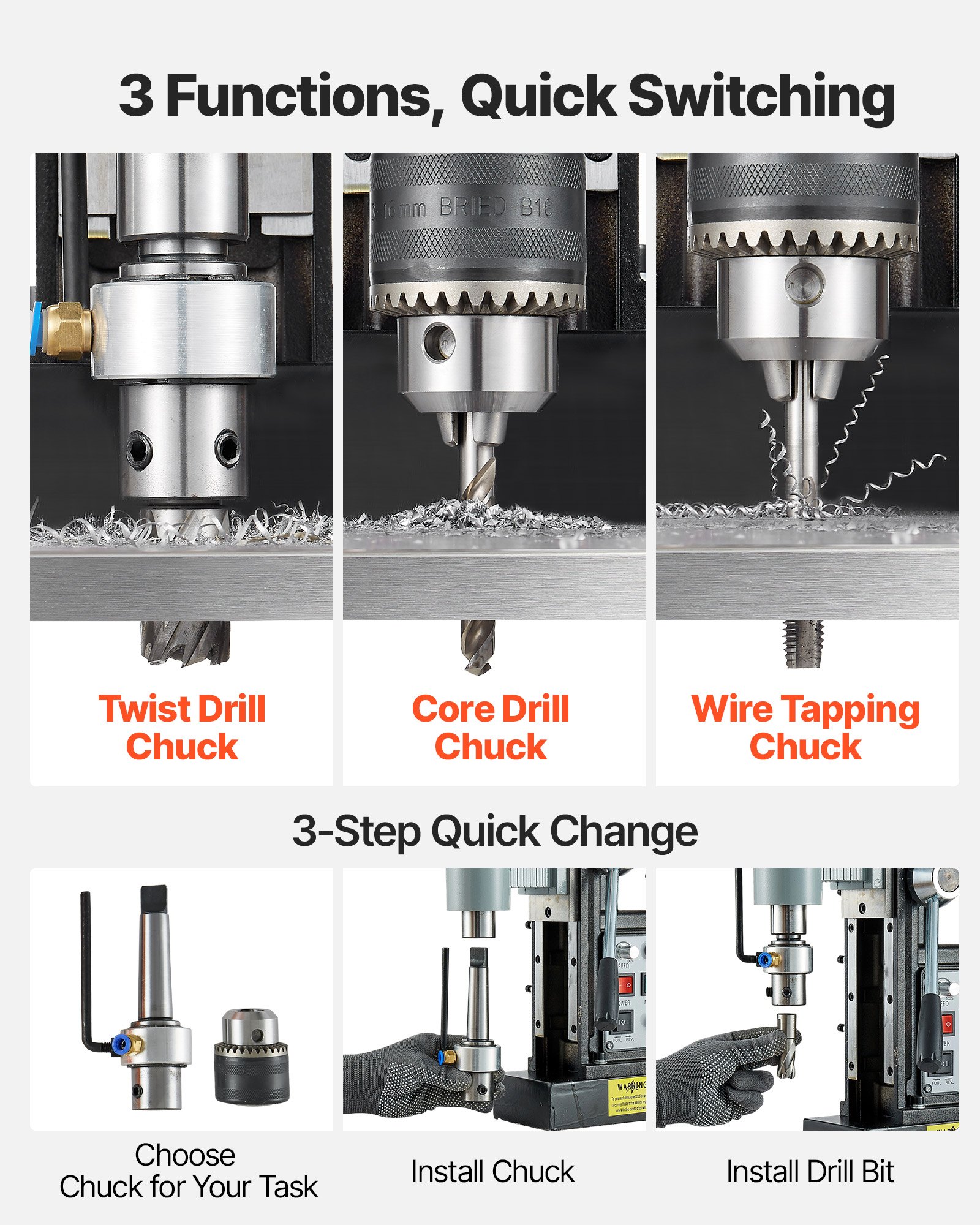 Μαγνητική πρέσα τρυπανιού VEVOR Πρέσα τρυπανιού Mag 1500 W 60 mm Διάμετρος τρυπήματος 0-600 σ.α.λ. Μαγνητική πρέσα τρυπανιού VEVOR Πρέσα τρυπανιού Mag 1500 W 60 mm Διάμετρος τρυπήματος 0-600 σ.α.λ.