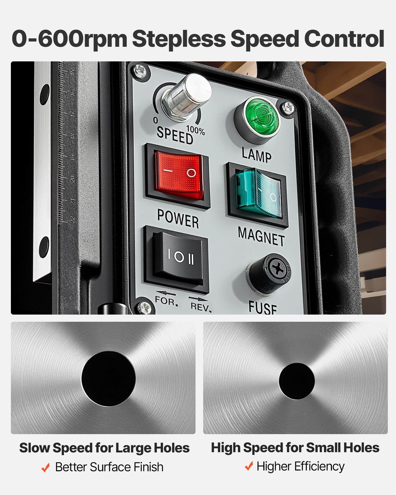 Μαγνητική πρέσα τρυπανιού VEVOR Πρέσα τρυπανιού Mag 1500 W 60 mm Διάμετρος τρυπήματος 0-600 σ.α.λ. Μαγνητική πρέσα τρυπανιού VEVOR Πρέσα τρυπανιού Mag 1500 W 60 mm Διάμετρος τρυπήματος 0-600 σ.α.λ.