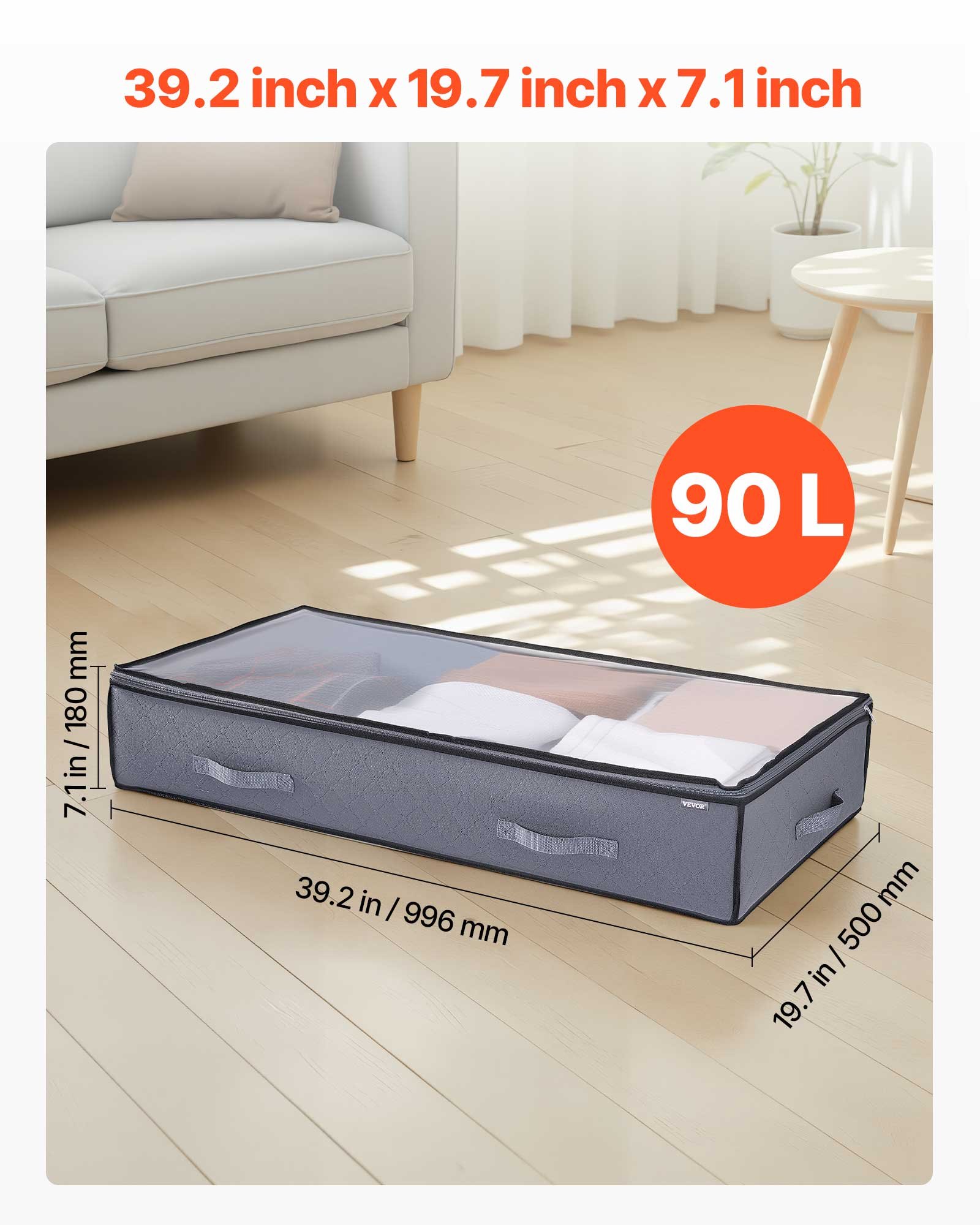 VEVOR Κουτί Οργάνωσης Παπουτσιών 90L με Αποθήκευση Κάτω από το Κρεβάτι και Διαφανές Καπάκι, 2 Τεμάχια VEVOR Κουτί Οργάνωσης Παπουτσιών 90L με Αποθήκευση Κάτω από το Κρεβάτι και Διαφανές Καπάκι, 2 Τεμάχια