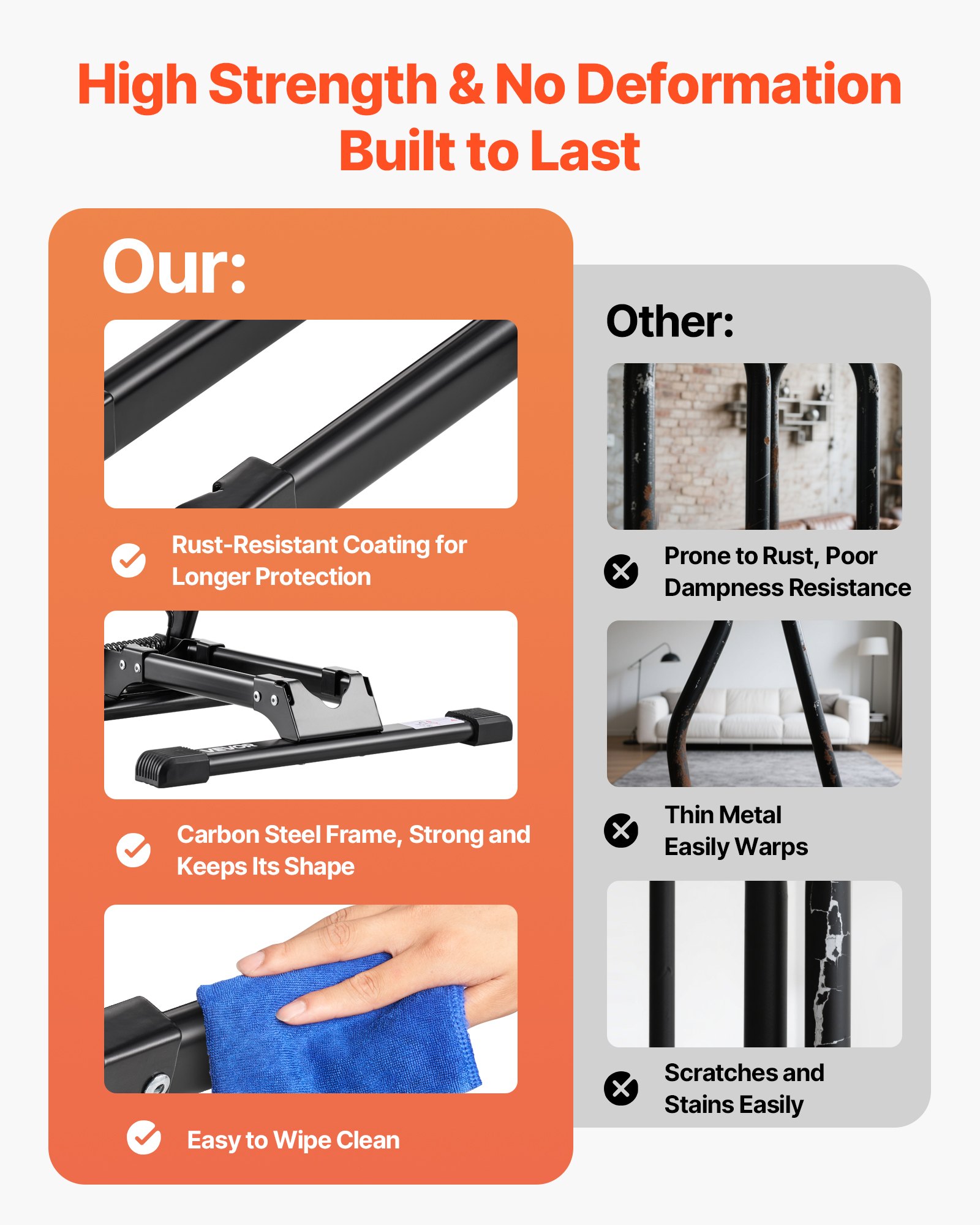 Πτυσσόμενη σχάρα ποδηλάτου VEVOR για αποθήκευση ποδηλάτων βουνού και δρόμου 20 έως 29 ιντσών, 2 τεμάχια Πτυσσόμενη σχάρα ποδηλάτου VEVOR για αποθήκευση ποδηλάτων βουνού και δρόμου 20 έως 29 ιντσών, 2 τεμάχια