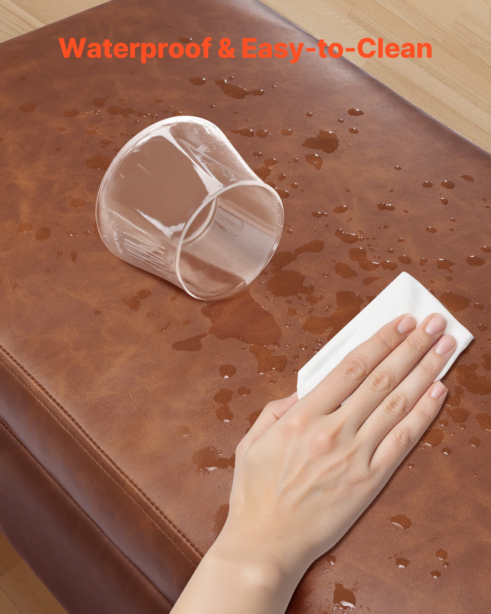 VEVOR Πάγκος Οθωμανικής Χρήσης από Δέρμα PU με Αποθήκευση & Μεταλλικά Πόδια, Καφέ VEVOR Πάγκος Οθωμανικής Χρήσης από Δέρμα PU με Αποθήκευση & Μεταλλικά Πόδια, Καφέ