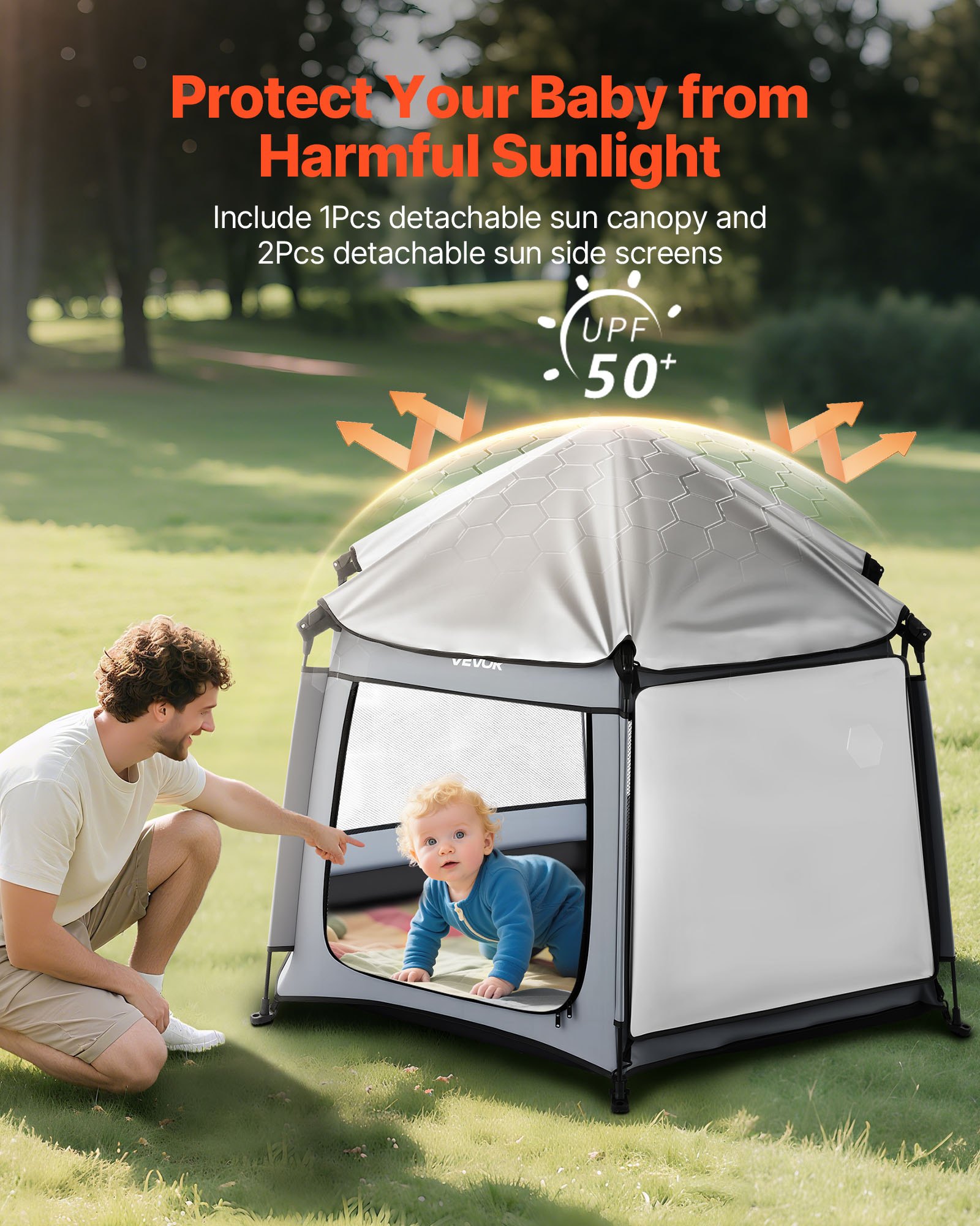 VEVOR Παιδικό Πάρκο Εσωτερικού & Εξωτερικού Χώρου Φορητή Παιδική Κήπος με Σκίαστρα UPF 50+ VEVOR Παιδικό Πάρκο Εσωτερικού & Εξωτερικού Χώρου Φορητή Παιδική Κήπος με Σκίαστρα UPF 50+