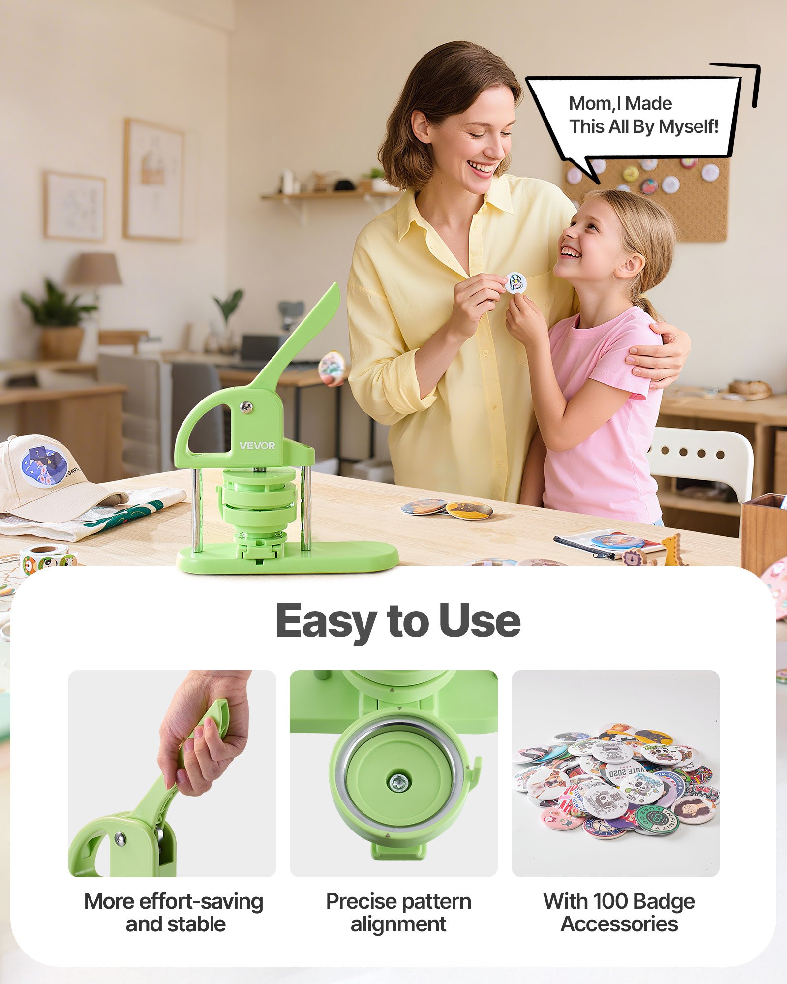 Μηχανή κατασκευής κουμπιών VEVOR, 75 mm, Πλαστική μηχανή κατασκευής καρφιτσών με 100 τεμάχια κουμπιών, Κόφτης κύκλων και Μαγικό βιβλίο, Ενισχυμένη εργονομική λαβή, για DIY κονκάρδες, εξατομικευμένες καρφίτσες και μπρελόκ, Πράσινο Μηχανή κατασκευής κουμπιών VEVOR, 75 mm, Πλαστική μηχανή κατασκευής καρφιτσών με 100 τεμάχια κουμπιών, Κόφτης κύκλων και Μαγικό βιβλίο, Ενισχυμένη εργονομική λαβή, για DIY κονκάρδες, εξατομικευμένες καρφίτσες και μπρελόκ, Πράσινο