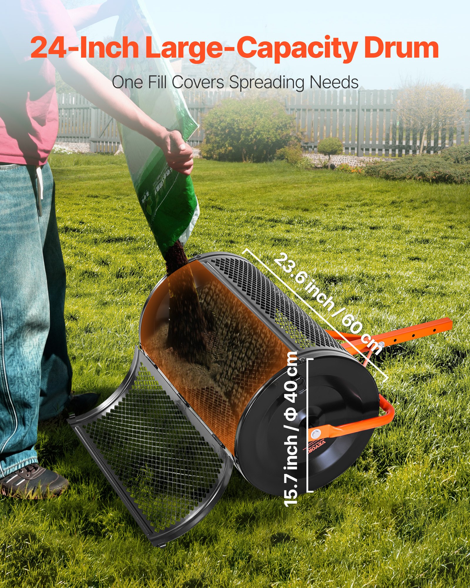 Διανομέας κομποστοποίησης VEVOR, Διανομέας τύρφης 24 ιντσών πλάτους με λαβή σε σχήμα Τ, Ρυθμιζόμενο σε 3 ύψη, Κύλινδρος τύρφης κήπου με ηλεκτροστατική βαφή από χάλυβα, Βαρέως τύπου διανομείς σπόρων χόρτου για φύτευση και σπορά Διανομέας κομποστοποίησης VEVOR, Διανομέας τύρφης 24 ιντσών πλάτους με λαβή σε σχήμα Τ, Ρυθμιζόμενο σε 3 ύψη, Κύλινδρος τύρφης κήπου με ηλεκτροστατική βαφή από χάλυβα, Βαρέως τύπου διανομείς σπόρων χόρτου για φύτευση και σπορά