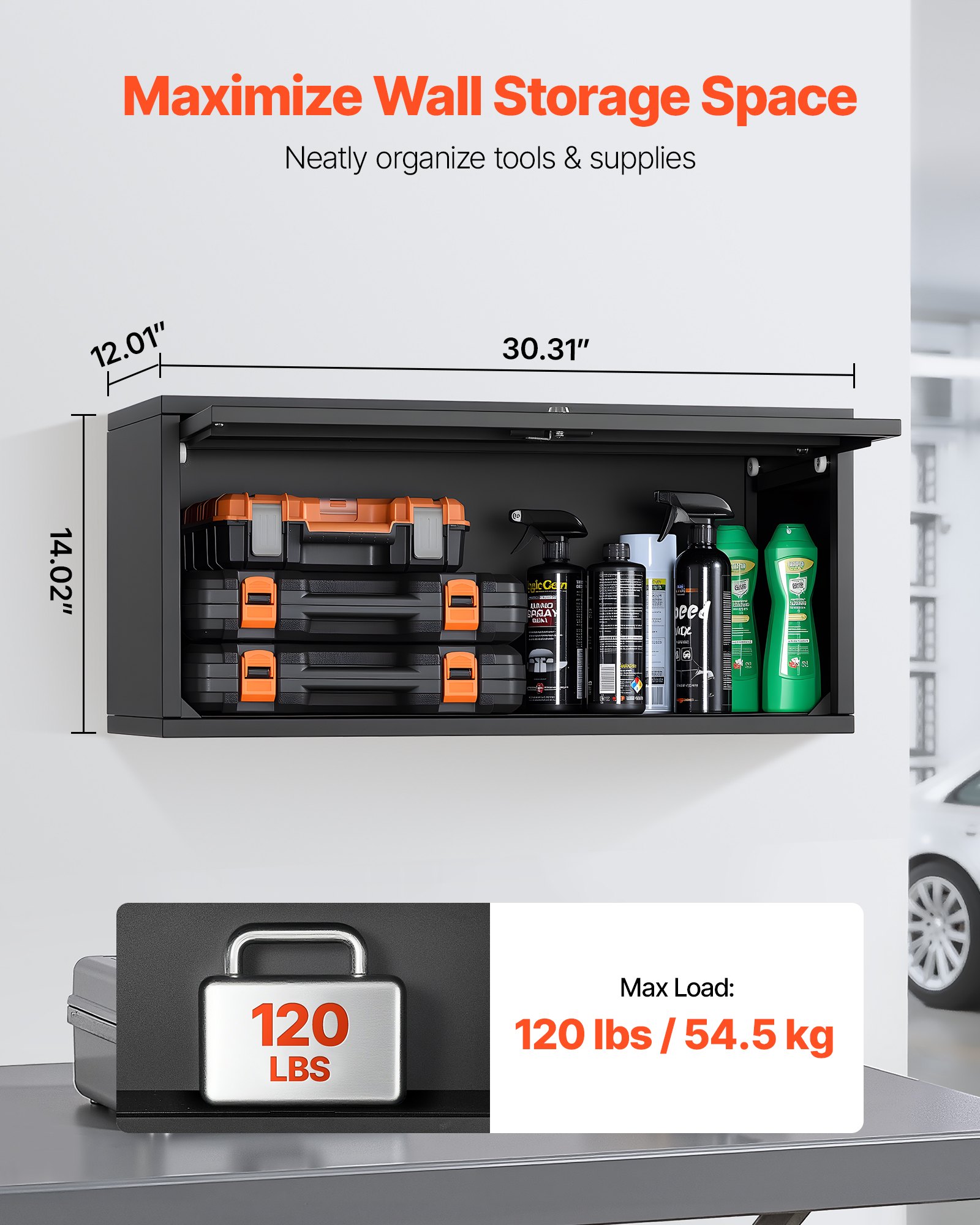 Μεταλλικό ντουλάπι τοίχου VEVOR, 77Π x 30,5Β x 35,6Υ cm, Πλωτό ντουλάπι εργαλείων γκαράζ με αναδιπλούμενη πόρτα, Φορτίο 54,5 kg ανά ράφι, Κατάλληλο για γκαράζ, υπόγειο, κουζίνα, αποθήκη, Απαιτείται συναρμολόγηση Μεταλλικό ντουλάπι τοίχου VEVOR, 77Π x 30,5Β x 35,6Υ cm, Πλωτό ντουλάπι εργαλείων γκαράζ με αναδιπλούμενη πόρτα, Φορτίο 54,5 kg ανά ράφι, Κατάλληλο για γκαράζ, υπόγειο, κουζίνα, αποθήκη, Απαιτείται συναρμολόγηση