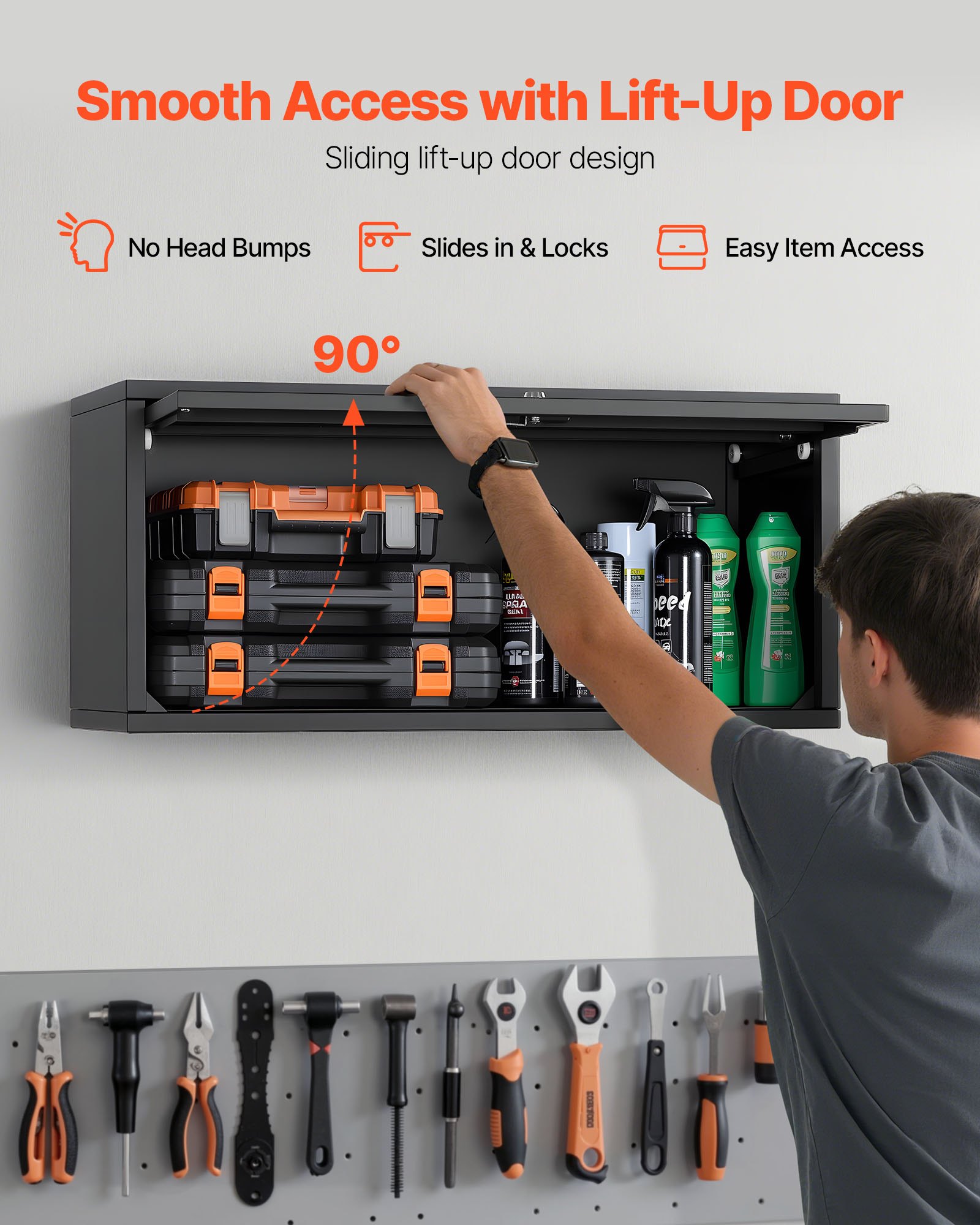 Μεταλλικό ντουλάπι τοίχου VEVOR, 77Π x 30,5Β x 35,6Υ cm, Πλωτό ντουλάπι εργαλείων γκαράζ με αναδιπλούμενη πόρτα, Φορτίο 54,5 kg ανά ράφι, Κατάλληλο για γκαράζ, υπόγειο, κουζίνα, αποθήκη, Απαιτείται συναρμολόγηση Μεταλλικό ντουλάπι τοίχου VEVOR, 77Π x 30,5Β x 35,6Υ cm, Πλωτό ντουλάπι εργαλείων γκαράζ με αναδιπλούμενη πόρτα, Φορτίο 54,5 kg ανά ράφι, Κατάλληλο για γκαράζ, υπόγειο, κουζίνα, αποθήκη, Απαιτείται συναρμολόγηση