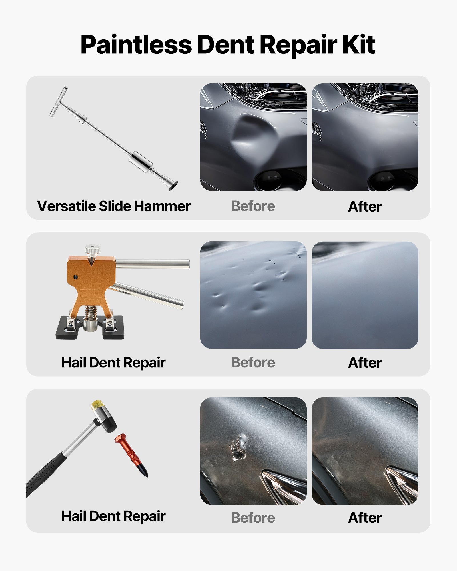 Κιτ αφαίρεσης βαθουλωμάτων VEVOR, κιτ αφαίρεσης βαθουλωμάτων 61 τεμαχίων χωρίς βαφή με χρυσό ανυψωτικό, σφυρί ολίσθησης σε σχήμα T, πιστόλι κόλλας, εργαλεία αφαίρεσης ζημιών από χαλάζι αυτοκινήτου για ψυγείο αυτοκινήτου, επισκευή μεγάλων μικρών θολωμάτων στην πόρτα Κιτ αφαίρεσης βαθουλωμάτων VEVOR, κιτ αφαίρεσης βαθουλωμάτων 61 τεμαχίων χωρίς βαφή με χρυσό ανυψωτικό, σφυρί ολίσθησης σε σχήμα T, πιστόλι κόλλας, εργαλεία αφαίρεσης ζημιών από χαλάζι αυτοκινήτου για ψυγείο αυτοκινήτου, επισκευή μεγάλων μικρών θολωμάτων στην πόρτα