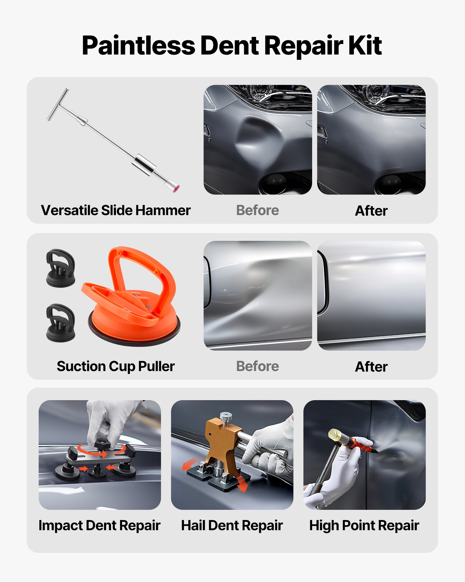 Κιτ αφαίρεσης βαθουλωμάτων VEVOR, κιτ αφαίρεσης βαθουλωμάτων 100 τεμαχίων χωρίς βαφή με χρυσό ανυψωτικό, εξολκέας γέφυρας, συρόμενο σφυρί T-Bar, πιστόλι κόλλας, εργαλεία αφαίρεσης ζημιών από χαλάζι αυτοκινήτου για επισκευή τσακισμάτων πόρτας ψυγείου αυτοκινήτου Κιτ αφαίρεσης βαθουλωμάτων VEVOR, κιτ αφαίρεσης βαθουλωμάτων 100 τεμαχίων χωρίς βαφή με χρυσό ανυψωτικό, εξολκέας γέφυρας, συρόμενο σφυρί T-Bar, πιστόλι κόλλας, εργαλεία αφαίρεσης ζημιών από χαλάζι αυτοκινήτου για επισκευή τσακισμάτων πόρτας ψυγείου αυτοκινήτου