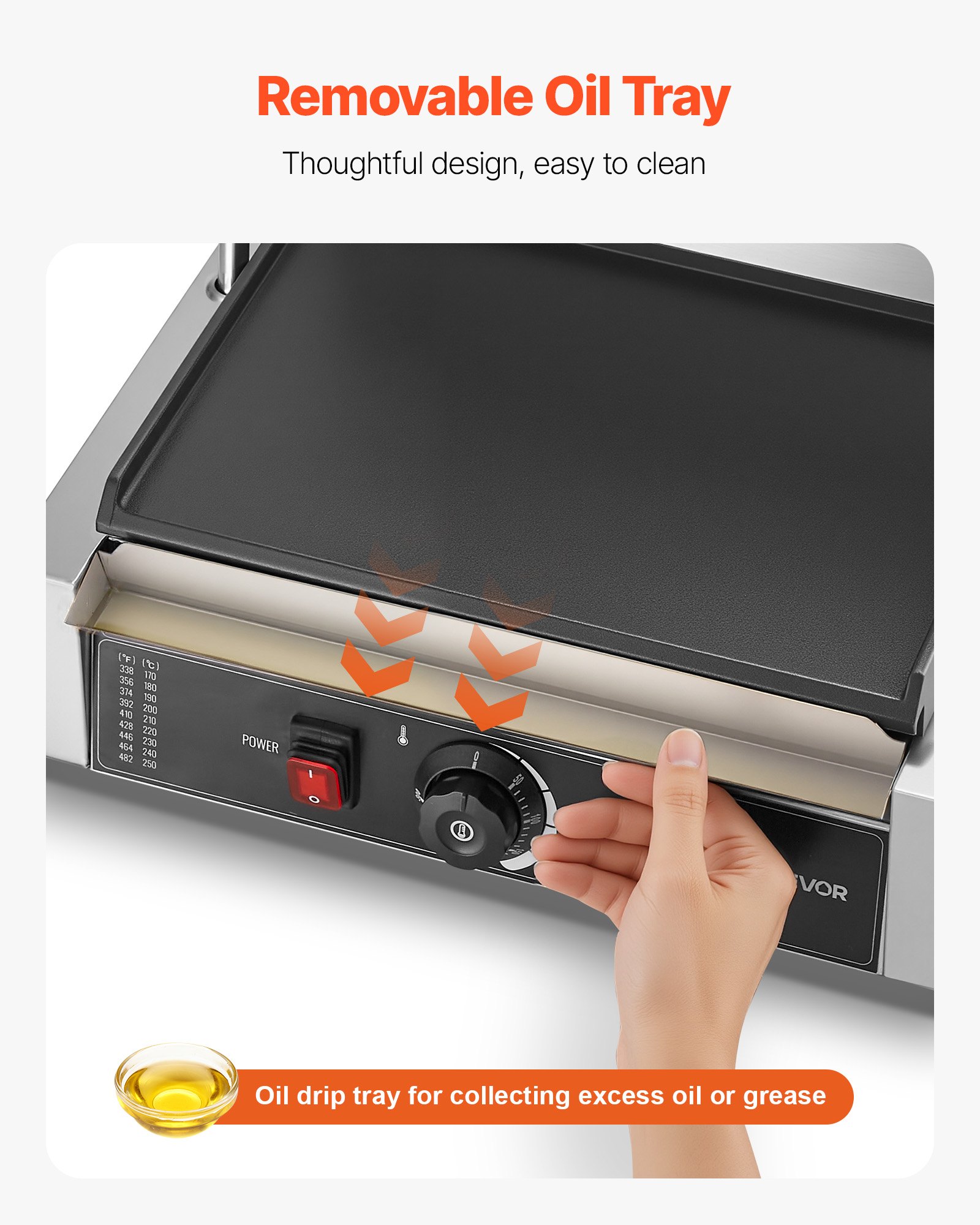 VEVOR Επαγγελματική Ψησταριά Panini, Ηλεκτρική Μηχανή Panini για Σάντουιτς 2200W, Πρέσα Σάντουιτς από Ανοξείδωτο Ατσάλι με Λαβή και Έλεγχο Θερμοκρασίας, Πλάκα από Σμάλτο 34x23 cm, για Χάμπουργκερ, Μοσχάρι και Μπέικον VEVOR Επαγγελματική Ψησταριά Panini, Ηλεκτρική Μηχανή Panini για Σάντουιτς 2200W, Πρέσα Σάντουιτς από Ανοξείδωτο Ατσάλι με Λαβή και Έλεγχο Θερμοκρασίας, Πλάκα από Σμάλτο 34x23 cm, για Χάμπουργκερ, Μοσχάρι και Μπέικον