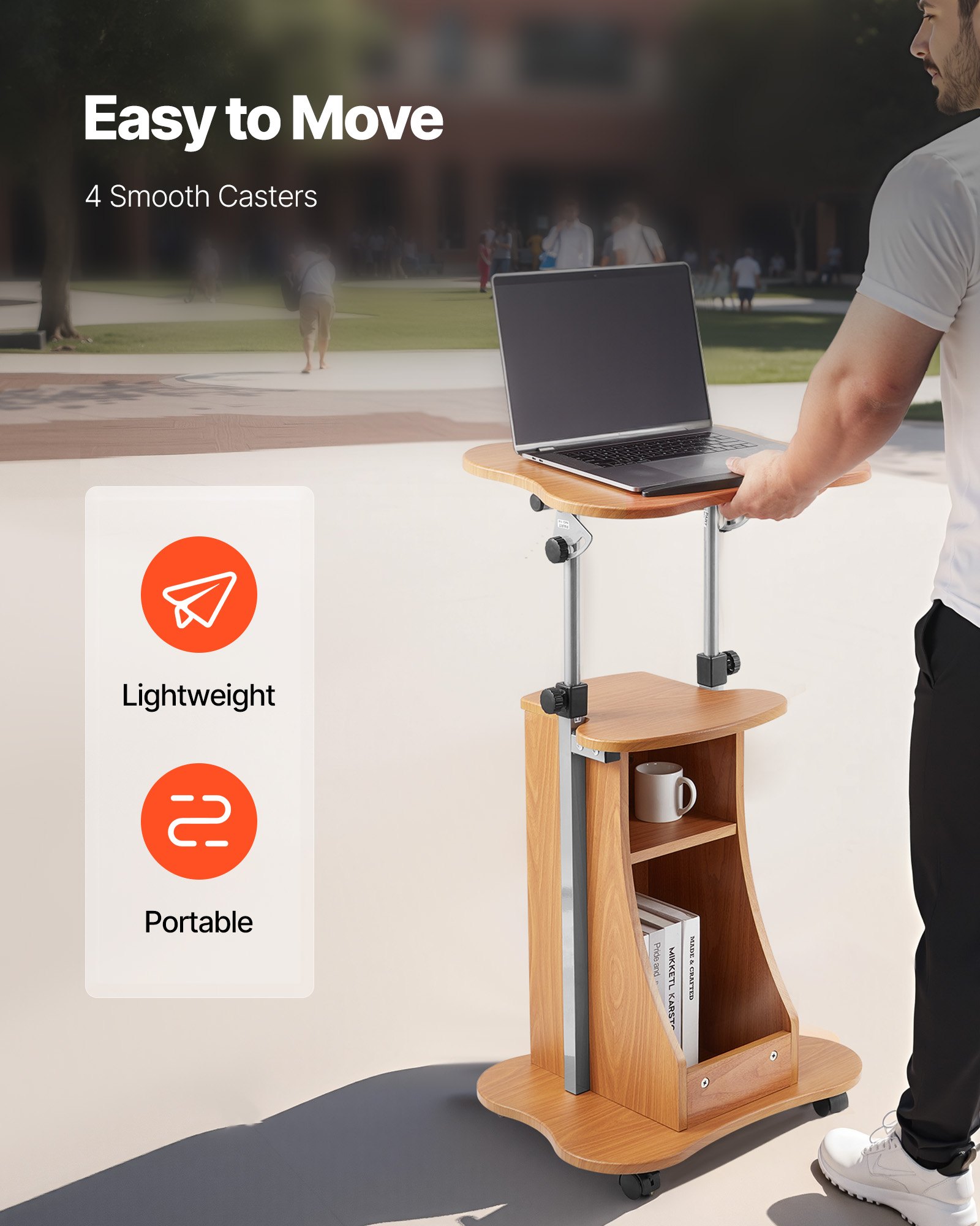 Βάση VEVOR Podium, Ξύλινο Αναλόγιο 1100 mm, Φορητό Γραφείο Laptop με Κλειδώσιμες Ρόδες, Ευρεία Επιφάνεια Ανάγνωσης και Ανοιχτός Χώρος Αποθήκευσης, Ρυθμιζόμενο Ύψος και Γωνία, για Ομιλίες, Διαλέξεις ή Παρουσιάσεις Βάση VEVOR Podium, Ξύλινο Αναλόγιο 1100 mm, Φορητό Γραφείο Laptop με Κλειδώσιμες Ρόδες, Ευρεία Επιφάνεια Ανάγνωσης και Ανοιχτός Χώρος Αποθήκευσης, Ρυθμιζόμενο Ύψος και Γωνία, για Ομιλίες, Διαλέξεις ή Παρουσιάσεις