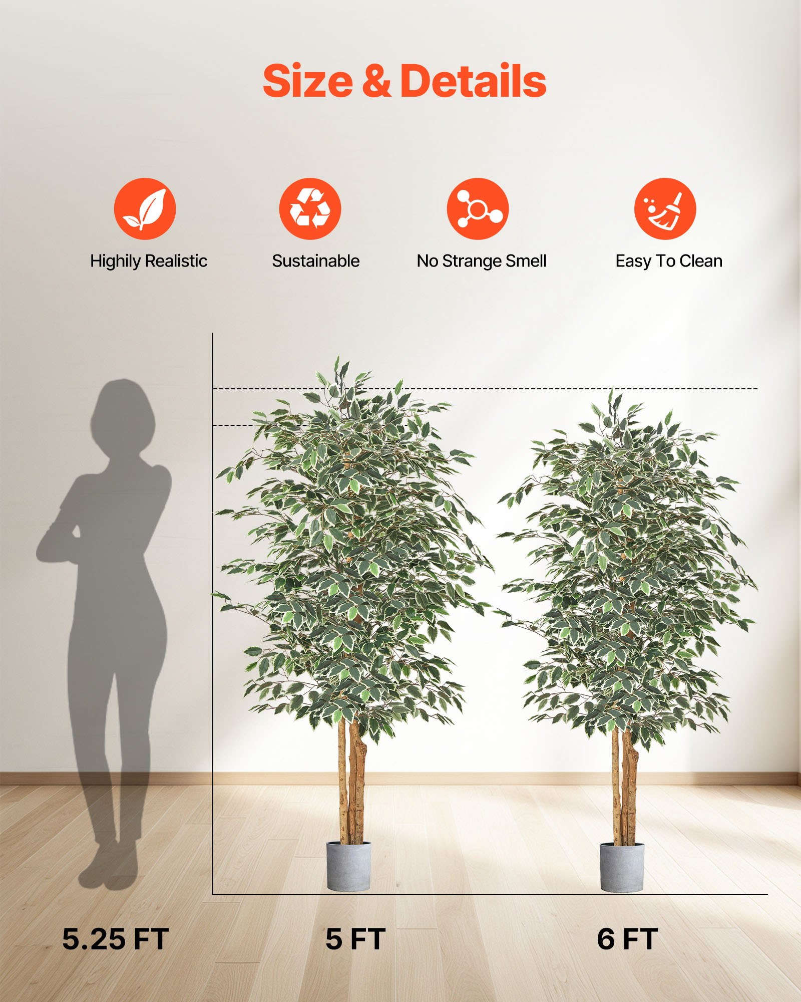 Τεχνητός Φίκος VEVOR 180cm με Μαύρη Γλάστρα, Ψηλό Φυτό Ψεύτικου Φίκου με Φυσικό Ξύλινο Κορμό και Ρεαλιστικά Πράσινα Φύλλα, Εσωτερικό Ψεύτικο Μεταξωτό Δέντρο για Σπίτι, Γραφείο, Σαλόνι ή Γωνιακή Διακόσμηση Τεχνητός Φίκος VEVOR 180cm με Μαύρη Γλάστρα, Ψηλό Φυτό Ψεύτικου Φίκου με Φυσικό Ξύλινο Κορμό και Ρεαλιστικά Πράσινα Φύλλα, Εσωτερικό Ψεύτικο Μεταξωτό Δέντρο για Σπίτι, Γραφείο, Σαλόνι ή Γωνιακή Διακόσμηση