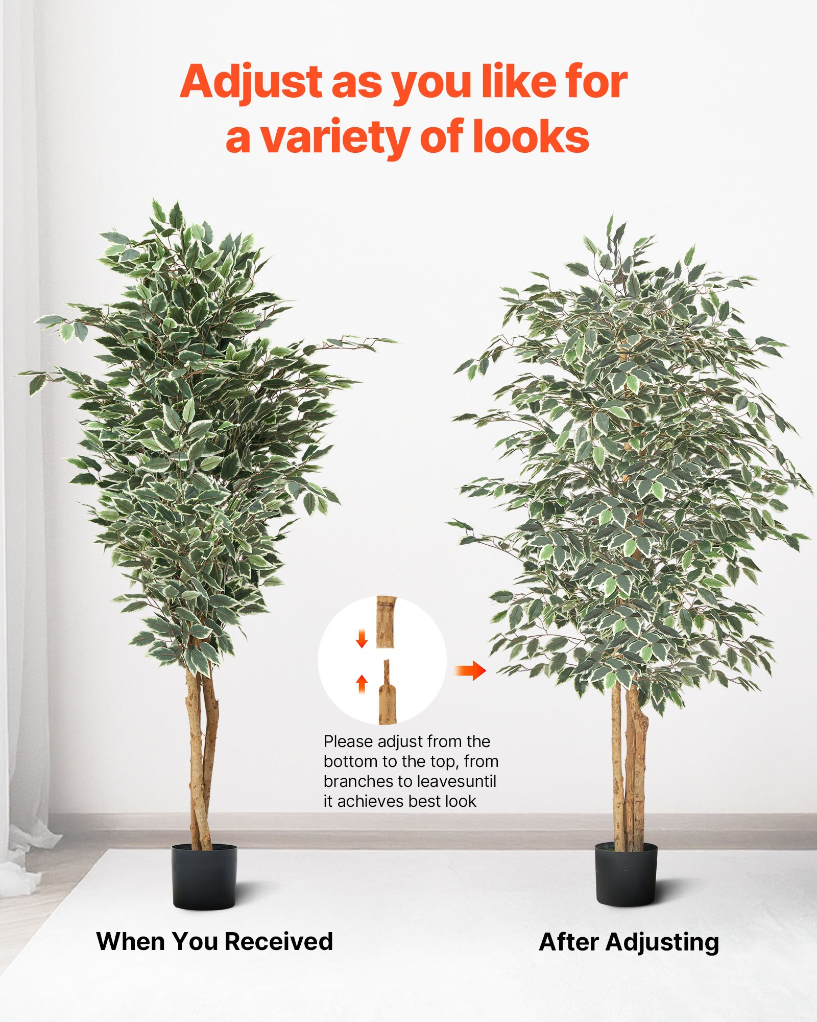 Τεχνητός Φίκος VEVOR 180cm με Μαύρη Γλάστρα, Ψηλό Φυτό Ψεύτικου Φίκου με Φυσικό Ξύλινο Κορμό και Ρεαλιστικά Πράσινα Φύλλα, Εσωτερικό Ψεύτικο Μεταξωτό Δέντρο για Σπίτι, Γραφείο, Σαλόνι ή Γωνιακή Διακόσμηση Τεχνητός Φίκος VEVOR 180cm με Μαύρη Γλάστρα, Ψηλό Φυτό Ψεύτικου Φίκου με Φυσικό Ξύλινο Κορμό και Ρεαλιστικά Πράσινα Φύλλα, Εσωτερικό Ψεύτικο Μεταξωτό Δέντρο για Σπίτι, Γραφείο, Σαλόνι ή Γωνιακή Διακόσμηση