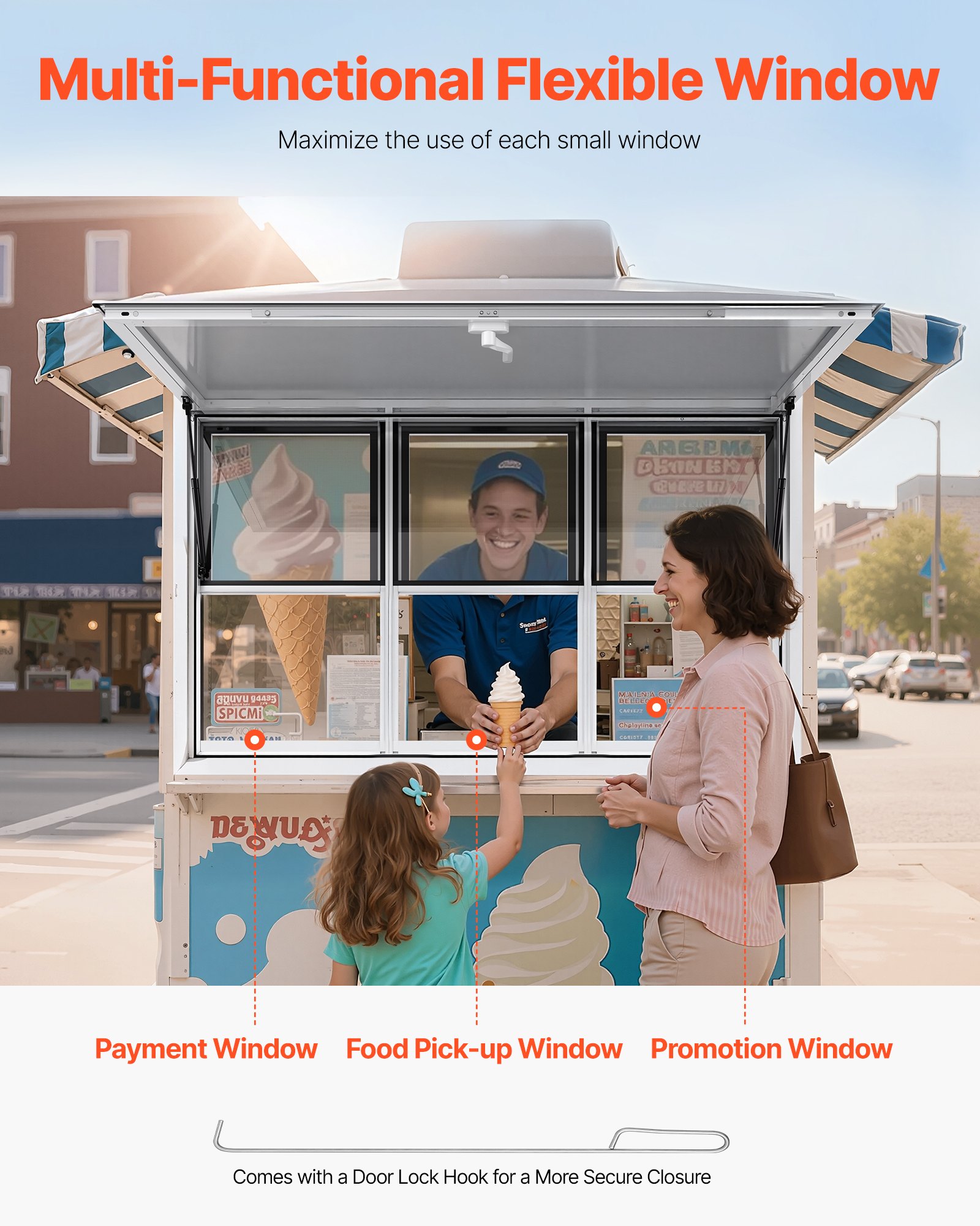 Παράθυρο VEVOR Concession 152x92 cm, Παράθυρο σέρβις από κράμα αλουμινίου για φορτηγό τροφίμων, Παράθυρο σερβιρίσματος με βάση έως 85 μοίρες με 6 συρόμενα παράθυρα, πόρτα τέντας και γάντζο έλξης, για ρυμουλκούμενα παραχώρησης Παράθυρο VEVOR Concession 152x92 cm, Παράθυρο σέρβις από κράμα αλουμινίου για φορτηγό τροφίμων, Παράθυρο σερβιρίσματος με βάση έως 85 μοίρες με 6 συρόμενα παράθυρα, πόρτα τέντας και γάντζο έλξης, για ρυμουλκούμενα παραχώρησης