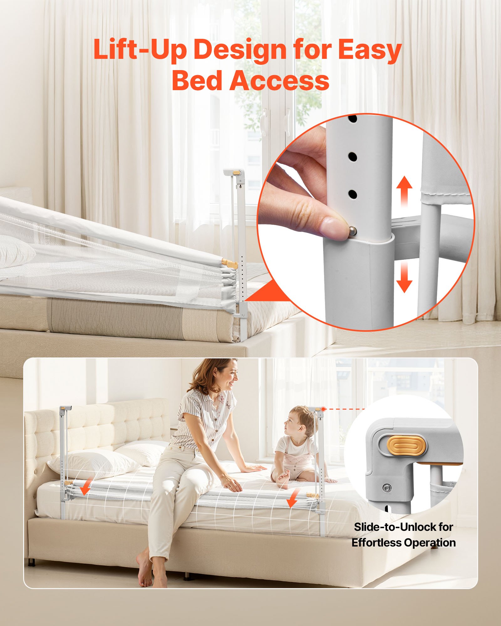 VEVOR Προστατευτικό Κάγκελο για Νήπια, Προστατευτικό Κάγκελο για Παιδικά Κρεβάτια με Ενισχυμένο Σιδερένιο Σωλήνα και Ύφασμα Oxford, Ρυθμιζόμενο Ύψος Πλαϊνού Κάγκελου για Κρεβάτια, Φορητό Προστατευτικό Κάγκελο για Κούνια, Κουκέτα, 1500 x 890 mm, 1 Τεμάχιο VEVOR Προστατευτικό Κάγκελο για Νήπια, Προστατευτικό Κάγκελο για Παιδικά Κρεβάτια με Ενισχυμένο Σιδερένιο Σωλήνα και Ύφασμα Oxford, Ρυθμιζόμενο Ύψος Πλαϊνού Κάγκελου για Κρεβάτια, Φορητό Προστατευτικό Κάγκελο για Κούνια, Κουκέτα, 1500 x 890 mm, 1 Τεμάχιο