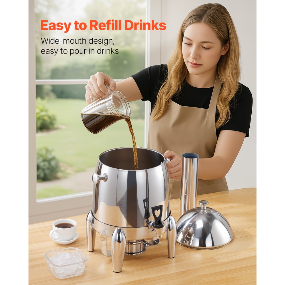 Διανομέας ποτών VEVOR από ανοξείδωτο ατσάλι, Διανομέας ποτών 12 λίτρων με καυστήρα αλκοόλης, Διανομείς ζεστών & κρύων ποτών για καφέ, τσάι, ζεστό νερό, με σωλήνα πάγου, για εστιατόρια, ξενοδοχεία, πάρτι Διανομέας ποτών VEVOR από ανοξείδωτο ατσάλι, Διανομέας ποτών 12 λίτρων με καυστήρα αλκοόλης, Διανομείς ζεστών & κρύων ποτών για καφέ, τσάι, ζεστό νερό, με σωλήνα πάγου, για εστιατόρια, ξενοδοχεία, πάρτι