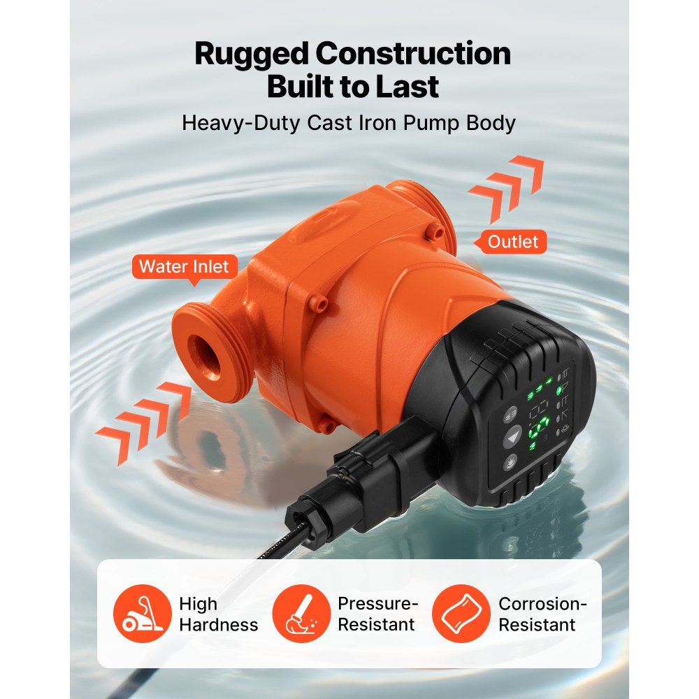 Κυκλοφορητής υψηλής απόδοσης VEVOR LPS25-6BP/130, 58 LPM, μέγιστης ανύψωσης 4 M από χυτοσίδηρο, με βιδωτή σύνδεση, βαλβίδα αντεπιστροφής, αθόρυβη λειτουργία, για σύστημα θέρμανσης σπιτιού Κυκλοφορητής υψηλής απόδοσης VEVOR LPS25-6BP/130, 58 LPM, μέγιστης ανύψωσης 4 M από χυτοσίδηρο, με βιδωτή σύνδεση, βαλβίδα αντεπιστροφής, αθόρυβη λειτουργία, για σύστημα θέρμανσης σπιτιού