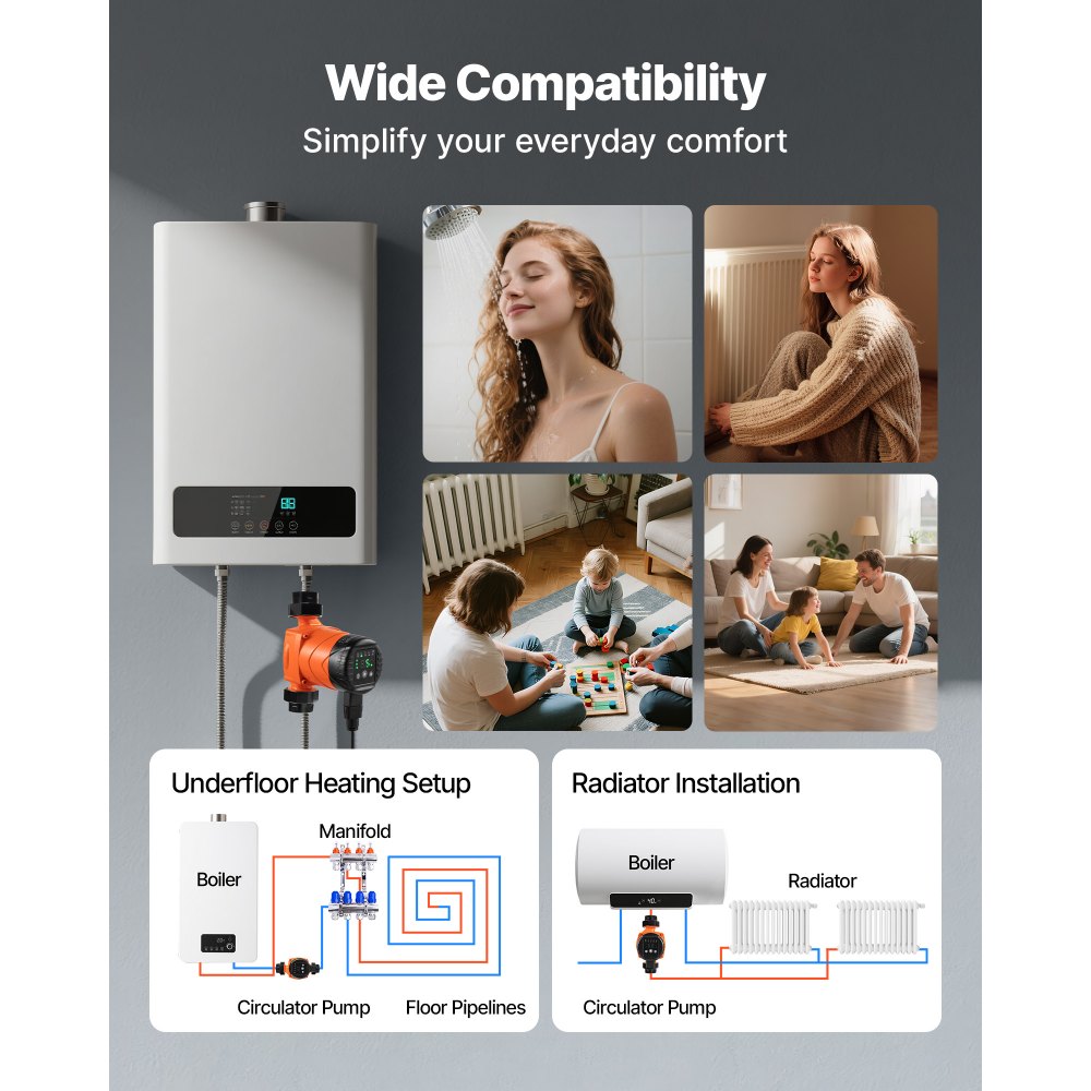 Κυκλοφορητής υψηλής απόδοσης VEVOR LPS25-6BP/130, 58 LPM, μέγιστης ανύψωσης 4 M από χυτοσίδηρο, με βιδωτή σύνδεση, βαλβίδα αντεπιστροφής, αθόρυβη λειτουργία, για σύστημα θέρμανσης σπιτιού Κυκλοφορητής υψηλής απόδοσης VEVOR LPS25-6BP/130, 58 LPM, μέγιστης ανύψωσης 4 M από χυτοσίδηρο, με βιδωτή σύνδεση, βαλβίδα αντεπιστροφής, αθόρυβη λειτουργία, για σύστημα θέρμανσης σπιτιού