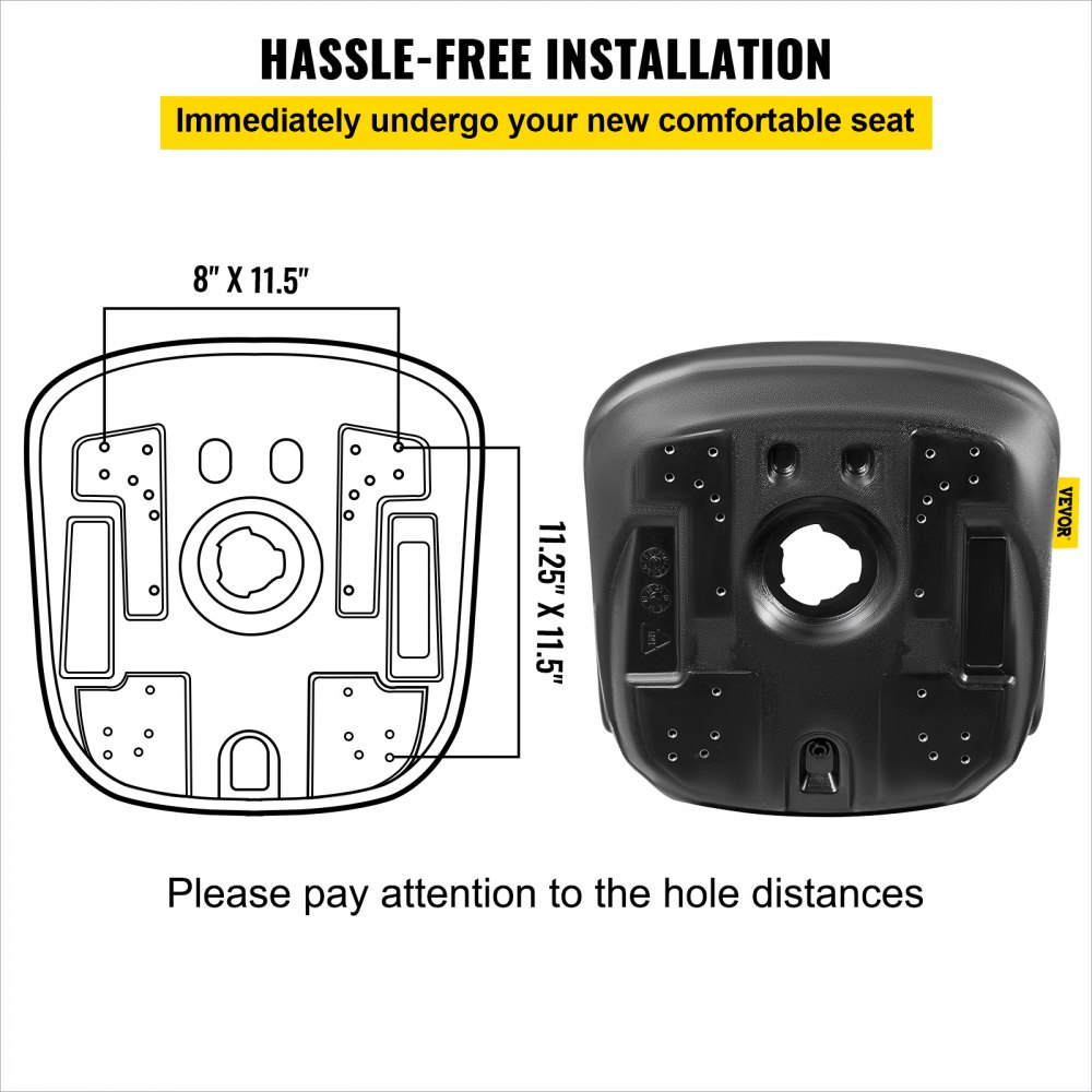 Αντικατάσταση καθίσματος τρακτέρ VEVOR Universal, ζεύγος καθισμάτων συμπαγούς χλοοκοπτικού με ψηλή πλάτη, κάθισμα περονοφόρου ανυψωτικού από μαύρο βινύλιο, κεντρική οπή αποστράγγισης καθίσματος τιμονιού με μοτίβα μπουλονιών στερέωσης 8" x 11,5" & 11,25" x 11,5 Αντικατάσταση καθίσματος τρακτέρ VEVOR Universal, ζεύγος καθισμάτων συμπαγούς χλοοκοπτικού με ψηλή πλάτη, κάθισμα περονοφόρου ανυψωτικού από μαύρο βινύλιο, κεντρική οπή αποστράγγισης καθίσματος τιμονιού με μοτίβα μπουλονιών στερέωσης 8" x 11,5" & 11,25" x 11,5