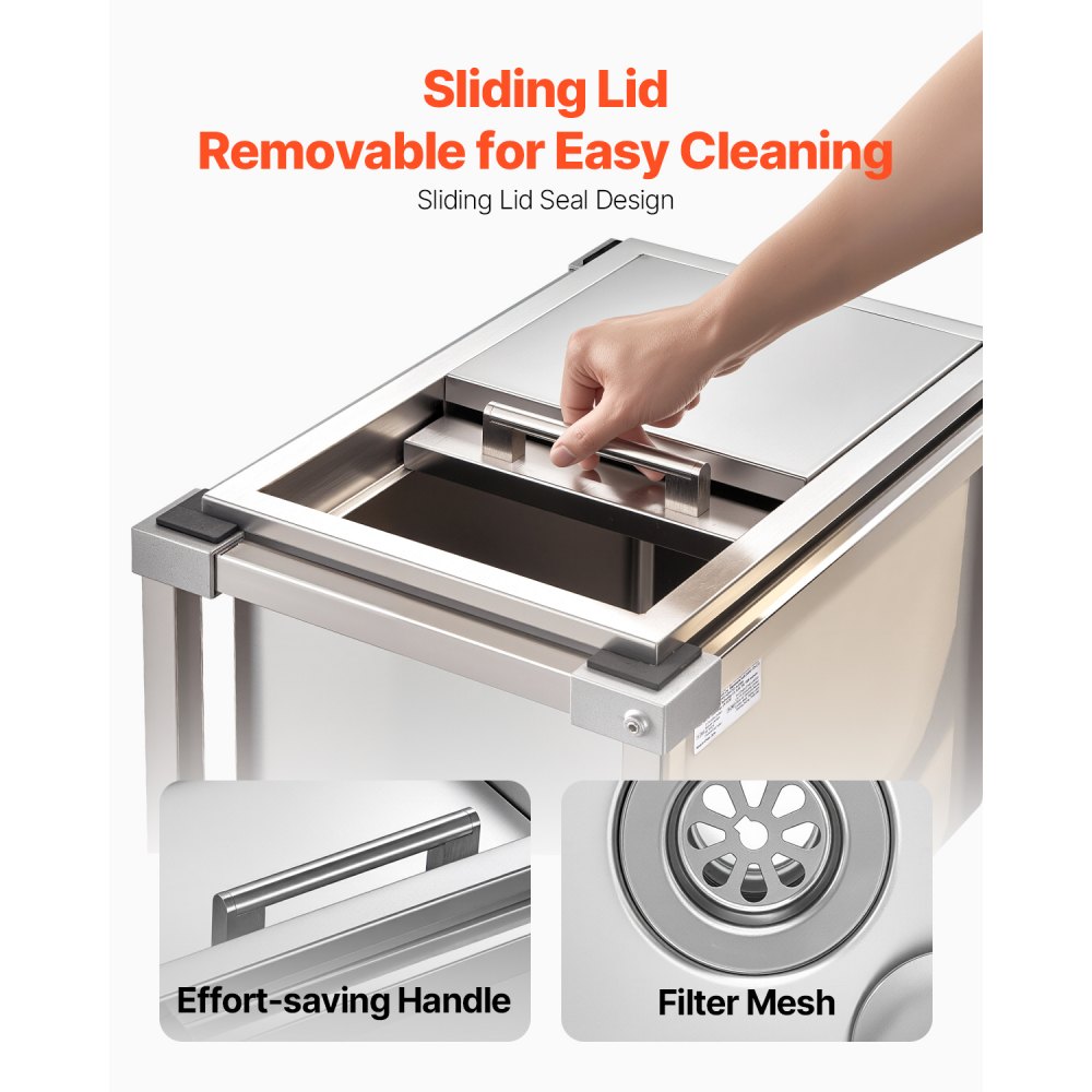 Ψυγείο VEVOR Rolling Ice Chest, 20"Μ x 14"Π x 38"Υ (510 x 360 x 970 mm) από ανοξείδωτο ατσάλι με ρόδες, 28L Stand Up Cooler εξωτερικού χώρου με ράφι, για μπαρ πάρτι σε αίθριο ή πίσω αυλή Ψυγείο VEVOR Rolling Ice Chest, 20"Μ x 14"Π x 38"Υ (510 x 360 x 970 mm) από ανοξείδωτο ατσάλι με ρόδες, 28L Stand Up Cooler εξωτερικού χώρου με ράφι, για μπαρ πάρτι σε αίθριο ή πίσω αυλή