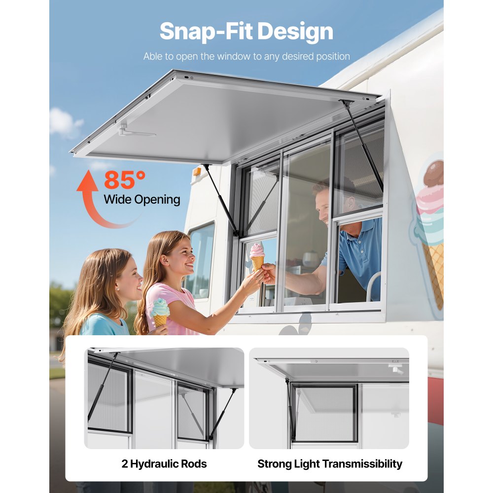 Παράθυρο VEVOR Concession 152x92 cm, Παράθυρο σέρβις από κράμα αλουμινίου για φορτηγό τροφίμων, Παράθυρο σερβιρίσματος με βάση έως 85 μοίρες με 6 συρόμενα παράθυρα, τέντα και γάντζο έλξης, για ρυμουλκούμενα μεταφοράς Παράθυρο VEVOR Concession 152x92 cm, Παράθυρο σέρβις από κράμα αλουμινίου για φορτηγό τροφίμων, Παράθυρο σερβιρίσματος με βάση έως 85 μοίρες με 6 συρόμενα παράθυρα, τέντα και γάντζο έλξης, για ρυμουλκούμενα μεταφοράς