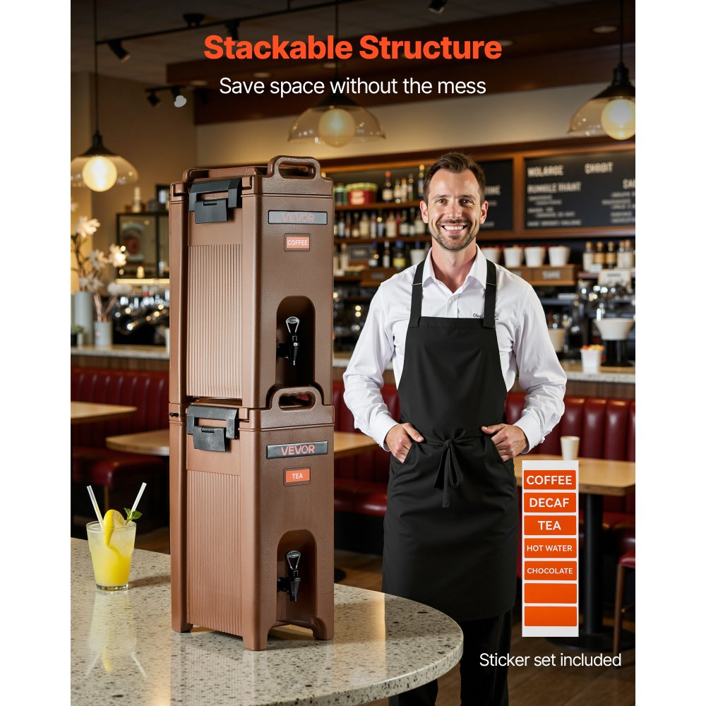 Μονωμένος Διανομέας Ποτών VEVOR, Σερβιτόρος Ζεστών και Κρύων Ροφημάτων 5 Gal/19L με Κρουνό & Λαβή, Θερμικός Διανομέας Ποτών Ψυγείο Ποιότητας Τροφίμων για Τσάι, Καφέ, Νερό σε Καφετέριες & Εστιατόρια, Καφέ Μονωμένος Διανομέας Ποτών VEVOR, Σερβιτόρος Ζεστών και Κρύων Ροφημάτων 5 Gal/19L με Κρουνό & Λαβή, Θερμικός Διανομέας Ποτών Ψυγείο Ποιότητας Τροφίμων για Τσάι, Καφέ, Νερό σε Καφετέριες & Εστιατόρια, Καφέ