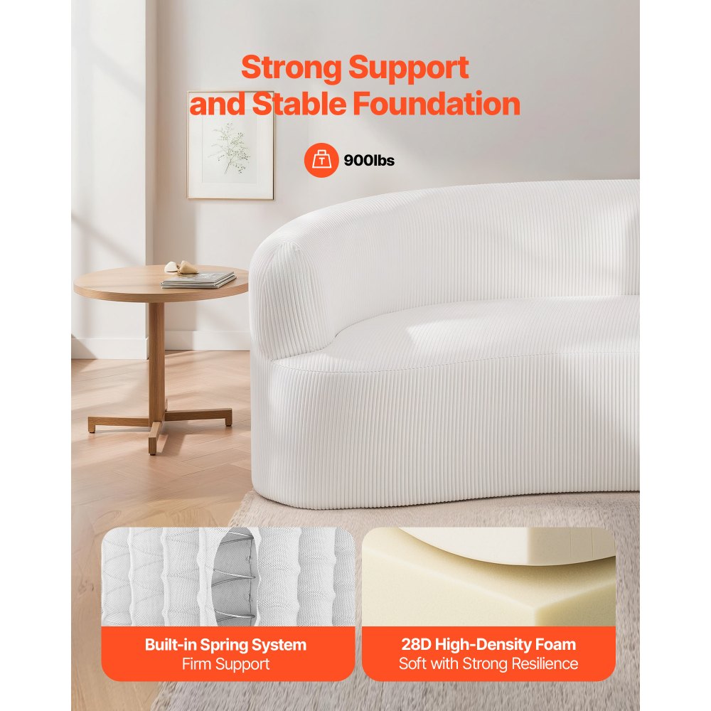 VEVOR 2840 mm Καμπύλος καναπές-κρεβάτι, Μοντέρνος πολυτελής γωνιακός καναπές με 4 μαξιλάρια, Υπερμεγέθης βελούδινος καναπές-κρεβάτι με φαρδύ βαθύ κάθισμα, για σαλόνι, υπνοδωμάτιο, διαμέρισμα, γραφείο, λευκό VEVOR 2840 mm Καμπύλος καναπές-κρεβάτι, Μοντέρνος πολυτελής γωνιακός καναπές με 4 μαξιλάρια, Υπερμεγέθης βελούδινος καναπές-κρεβάτι με φαρδύ βαθύ κάθισμα, για σαλόνι, υπνοδωμάτιο, διαμέρισμα, γραφείο, λευκό