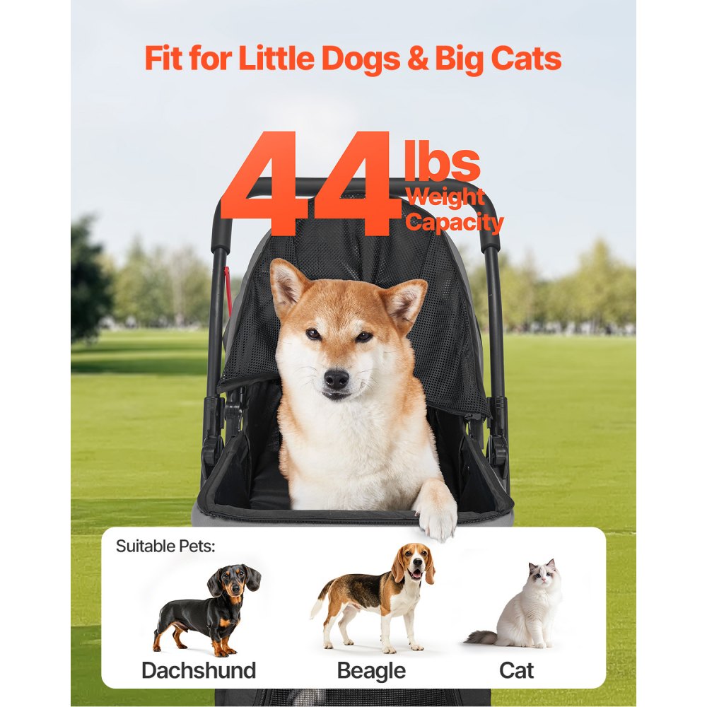 Καρότσι κατοικίδιων VEVOR, Χωρητικότητα βάρους 44 λίβρες, Πτυσσόμενο καρότσι σκύλου, Καρότσι γατών 4 τροχών με παράθυρα πλέγματος και αναστρέψιμη λαβή, Φορητό καρότσι μεταφοράς κατοικίδιων με φρένο, για μικρά έως μεσαία κατοικίδια Καρότσι κατοικίδιων VEVOR, Χωρητικότητα βάρους 44 λίβρες, Πτυσσόμενο καρότσι σκύλου, Καρότσι γατών 4 τροχών με παράθυρα πλέγματος και αναστρέψιμη λαβή, Φορητό καρότσι μεταφοράς κατοικίδιων με φρένο, για μικρά έως μεσαία κατοικίδια