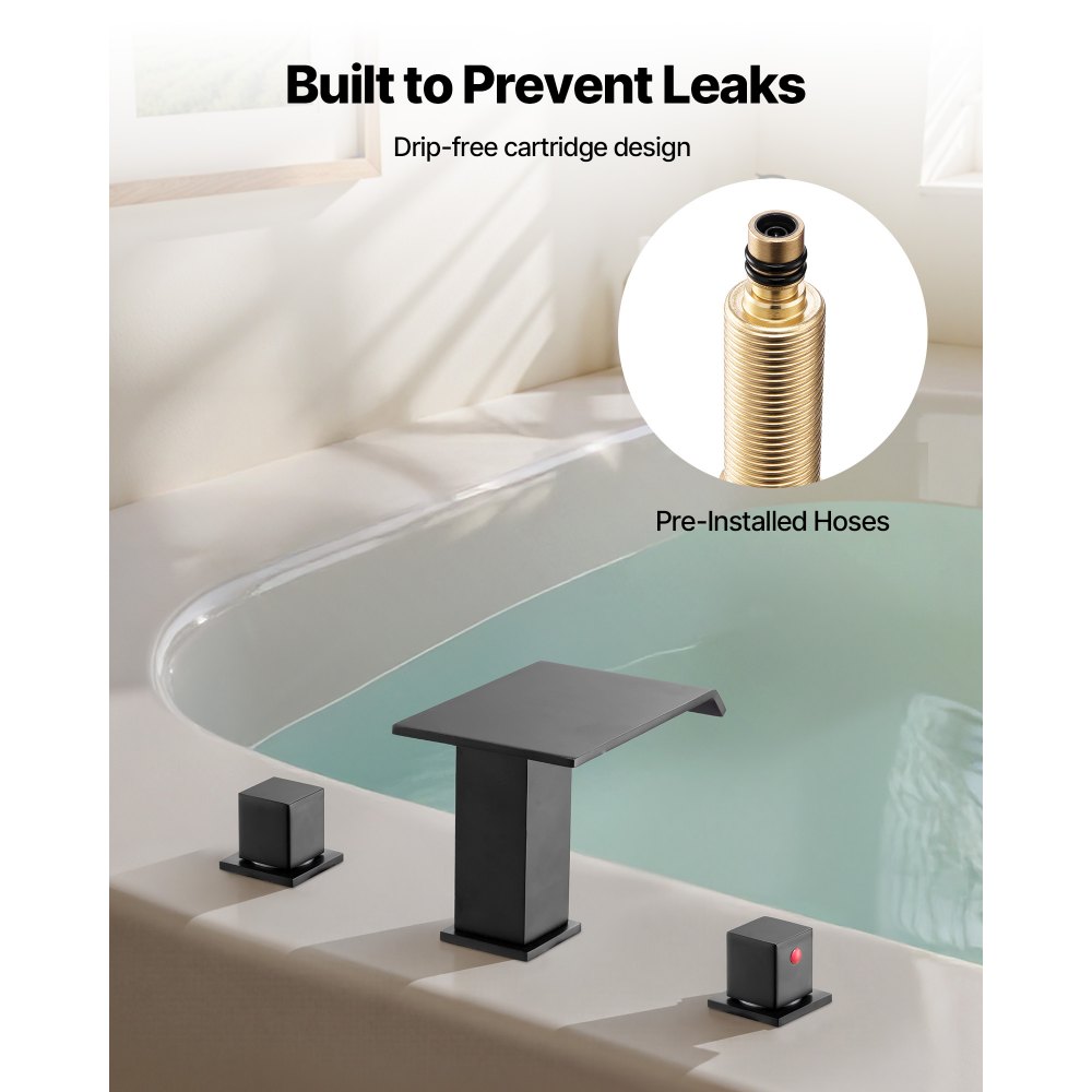 Βρύση μπανιέρας VEVOR Roman, Βρύση μπανιέρας με καταρράκτη 3 οπών, Σετ βρυσών μπανιέρας με 2 λαβές, Βρύσες μπανιέρας Roman για τοποθέτηση στο κατάστρωμα για πλύσιμο κατοικίδιων, Φροντίδα μωρού, Μπάνιο ενηλίκων, Ματ μαύρο, Ανοξείδωτο ατσάλι Βρύση μπανιέρας VEVOR Roman, Βρύση μπανιέρας με καταρράκτη 3 οπών, Σετ βρυσών μπανιέρας με 2 λαβές, Βρύσες μπανιέρας Roman για τοποθέτηση στο κατάστρωμα για πλύσιμο κατοικίδιων, Φροντίδα μωρού, Μπάνιο ενηλίκων, Ματ μαύρο, Ανοξείδωτο ατσάλι