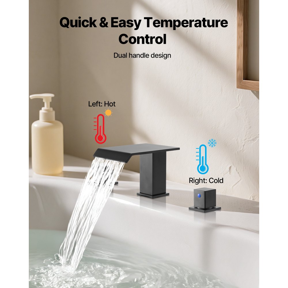 Βρύση μπανιέρας VEVOR Roman, Βρύση μπανιέρας με καταρράκτη 3 οπών, Σετ βρυσών μπανιέρας με 2 λαβές, Βρύσες μπανιέρας Roman για τοποθέτηση στο κατάστρωμα για πλύσιμο κατοικίδιων, Φροντίδα μωρού, Μπάνιο ενηλίκων, Ματ μαύρο, Ανοξείδωτο ατσάλι Βρύση μπανιέρας VEVOR Roman, Βρύση μπανιέρας με καταρράκτη 3 οπών, Σετ βρυσών μπανιέρας με 2 λαβές, Βρύσες μπανιέρας Roman για τοποθέτηση στο κατάστρωμα για πλύσιμο κατοικίδιων, Φροντίδα μωρού, Μπάνιο ενηλίκων, Ματ μαύρο, Ανοξείδωτο ατσάλι