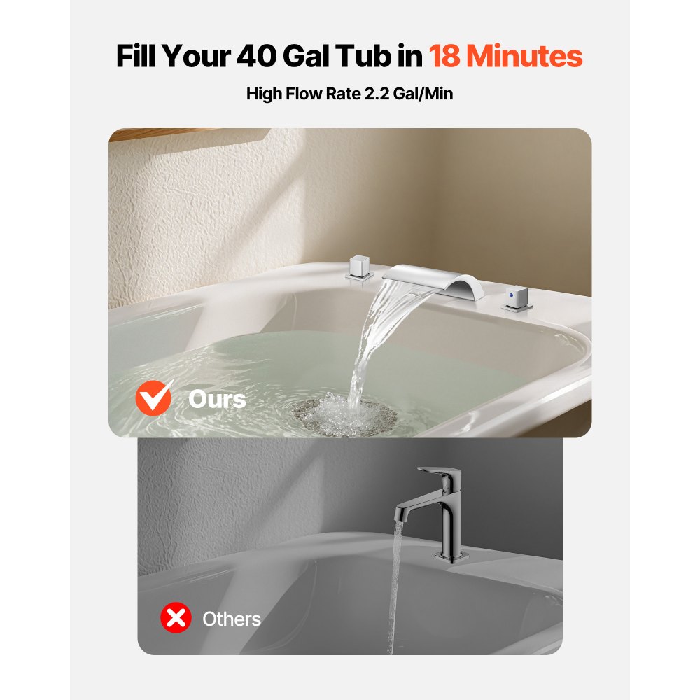 Βρύση μπανιέρας VEVOR Roman, Βρύση μπανιέρας με καταρράκτη 3 οπών, Σετ βρυσών μπανιέρας Roman με 2 λαβές, Σετ βρυσών μπανιέρας για πλύσιμο κατοικίδιων, Φροντίδα μωρού, Μπάνιο ενηλίκων, Ασημί, Διπλή ροή νερού Βρύση μπανιέρας VEVOR Roman, Βρύση μπανιέρας με καταρράκτη 3 οπών, Σετ βρυσών μπανιέρας Roman με 2 λαβές, Σετ βρυσών μπανιέρας για πλύσιμο κατοικίδιων, Φροντίδα μωρού, Μπάνιο ενηλίκων, Ασημί, Διπλή ροή νερού