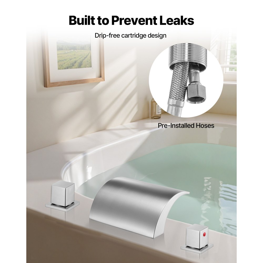 Βρύση μπανιέρας VEVOR Roman, Βρύση μπανιέρας με καταρράκτη 3 οπών, Σετ βρυσών μπανιέρας Roman με 2 λαβές, Σετ βρυσών μπανιέρας για πλύσιμο κατοικίδιων, Φροντίδα μωρού, Μπάνιο ενηλίκων, Ασημί, Διπλή ροή νερού Βρύση μπανιέρας VEVOR Roman, Βρύση μπανιέρας με καταρράκτη 3 οπών, Σετ βρυσών μπανιέρας Roman με 2 λαβές, Σετ βρυσών μπανιέρας για πλύσιμο κατοικίδιων, Φροντίδα μωρού, Μπάνιο ενηλίκων, Ασημί, Διπλή ροή νερού