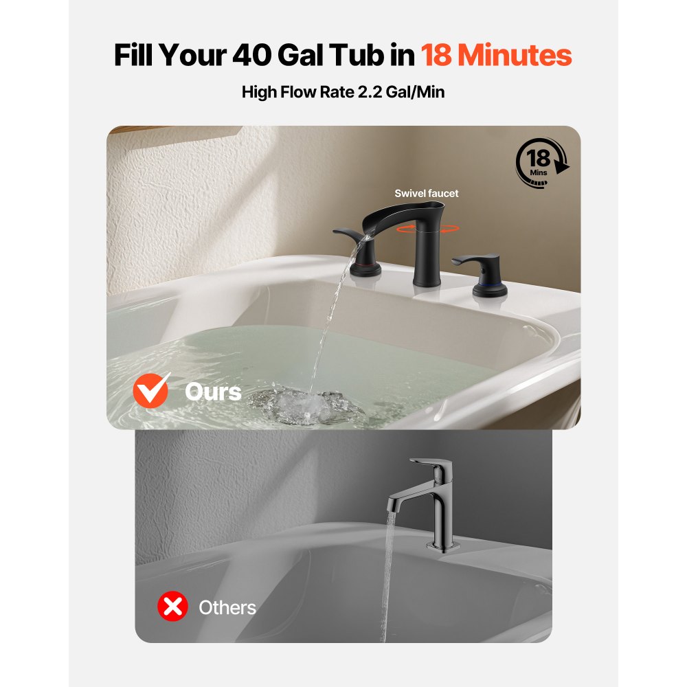 Βρύση μπανιέρας VEVOR Roman, Βρύση μπανιέρας με καταρράκτη 3 οπών, Σετ βρυσών μπανιέρας από κράμα ψευδαργύρου με 2 λαβές, Βρύσες μπανιέρας Roman για τοποθέτηση στο κατάστρωμα για πλύσιμο κατοικίδιων, Μπάνιο ενηλίκων, Ματ μαύρο, Έλεγχος θερμοκρασίας Βρύση μπανιέρας VEVOR Roman, Βρύση μπανιέρας με καταρράκτη 3 οπών, Σετ βρυσών μπανιέρας από κράμα ψευδαργύρου με 2 λαβές, Βρύσες μπανιέρας Roman για τοποθέτηση στο κατάστρωμα για πλύσιμο κατοικίδιων, Μπάνιο ενηλίκων, Ματ μαύρο, Έλεγχος θερμοκρασίας