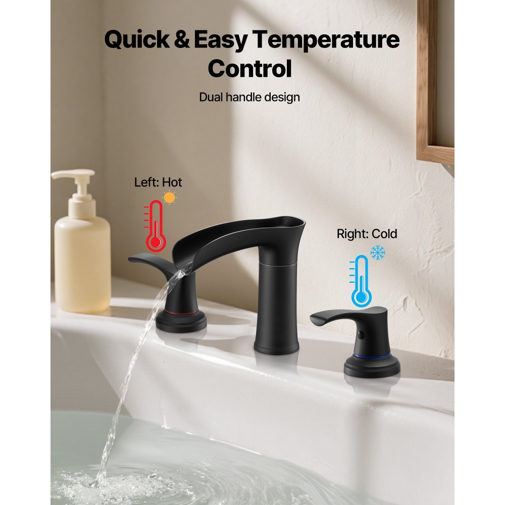 Βρύση μπανιέρας VEVOR Roman, Βρύση μπανιέρας με καταρράκτη 3 οπών, Σετ βρυσών μπανιέρας από κράμα ψευδαργύρου με 2 λαβές, Βρύσες μπανιέρας Roman για τοποθέτηση στο κατάστρωμα για πλύσιμο κατοικίδιων, Μπάνιο ενηλίκων, Ματ μαύρο, Έλεγχος θερμοκρασίας Βρύση μπανιέρας VEVOR Roman, Βρύση μπανιέρας με καταρράκτη 3 οπών, Σετ βρυσών μπανιέρας από κράμα ψευδαργύρου με 2 λαβές, Βρύσες μπανιέρας Roman για τοποθέτηση στο κατάστρωμα για πλύσιμο κατοικίδιων, Μπάνιο ενηλίκων, Ματ μαύρο, Έλεγχος θερμοκρασίας