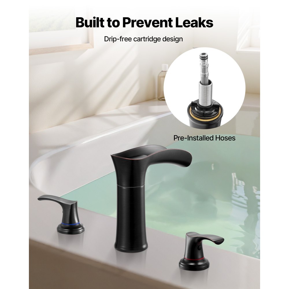 Βρύση μπανιέρας VEVOR Roman, βρύση μπανιέρας με καταρράκτη 3 οπών, σετ βρυσών μπανιέρας από κράμα ψευδαργύρου με 2 λαβές, σετ βρυσών μπανιέρας για πλύσιμο κατοικίδιων, μπάνιο ενηλίκων, χαλκός με λάδι, χωρίς στάξιμο Βρύση μπανιέρας VEVOR Roman, βρύση μπανιέρας με καταρράκτη 3 οπών, σετ βρυσών μπανιέρας από κράμα ψευδαργύρου με 2 λαβές, σετ βρυσών μπανιέρας για πλύσιμο κατοικίδιων, μπάνιο ενηλίκων, χαλκός με λάδι, χωρίς στάξιμο