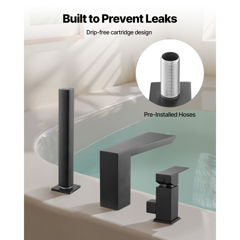 Βρύση μπανιέρας VEVOR Roman, Βρύση μπανιέρας με καταρράκτη 3 οπών, Σετ βρυσών μπανιέρας Roman με κεφαλή ντους και 1 λαβή, Σετ βρυσών μπανιέρας για φροντίδα μωρού, Ματ μαύρο, Ανοξείδωτο ατσάλι, Χωρίς στάξιμο Βρύση μπανιέρας VEVOR Roman, Βρύση μπανιέρας με καταρράκτη 3 οπών, Σετ βρυσών μπανιέρας Roman με κεφαλή ντους και 1 λαβή, Σετ βρυσών μπανιέρας για φροντίδα μωρού, Ματ μαύρο, Ανοξείδωτο ατσάλι, Χωρίς στάξιμο