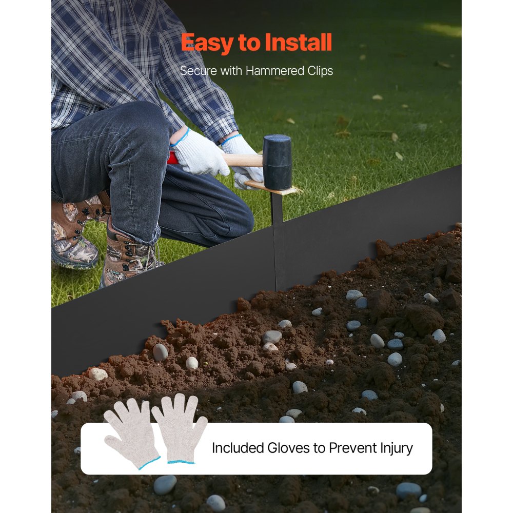 Ατσάλινη μπορντούρα τοπίου VEVOR, 3 συσκευασίες 40 x 6 ιντσών, ανθεκτική στη σκουριά μεταλλική μπορντούρα τοπίου, εύκαμπτο περίγραμμα μπορντούρας κήπου, βαρέως τύπου μπορντούρα γκαζόν, εύκολη στην εγκατάσταση, διαχωριστικό μονοπατιού αυλής για παρτέρι, μαύρο Ατσάλινη μπορντούρα τοπίου VEVOR, 3 συσκευασίες 40 x 6 ιντσών, ανθεκτική στη σκουριά μεταλλική μπορντούρα τοπίου, εύκαμπτο περίγραμμα μπορντούρας κήπου, βαρέως τύπου μπορντούρα γκαζόν, εύκολη στην εγκατάσταση, διαχωριστικό μονοπατιού αυλής για παρτέρι, μαύρο