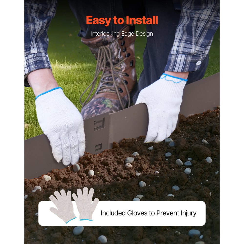 Ατσάλινες μπορντούρες τοπίου VEVOR, 5 συσκευασίες 39 x 5 ιντσών, ανθεκτικές στη σκουριά μεταλλικές μπορντούρες τοπίου, εύκαμπτο περίγραμμα μπορντούρας κήπου, βαρέως τύπου μπορντούρα γκαζόν, εύκολη στην εγκατάσταση, διαχωριστικό μονοπατιού αυλής για παρτέρι, καφέ Ατσάλινες μπορντούρες τοπίου VEVOR, 5 συσκευασίες 39 x 5 ιντσών, ανθεκτικές στη σκουριά μεταλλικές μπορντούρες τοπίου, εύκαμπτο περίγραμμα μπορντούρας κήπου, βαρέως τύπου μπορντούρα γκαζόν, εύκολη στην εγκατάσταση, διαχωριστικό μονοπατιού αυλής για παρτέρι, καφέ