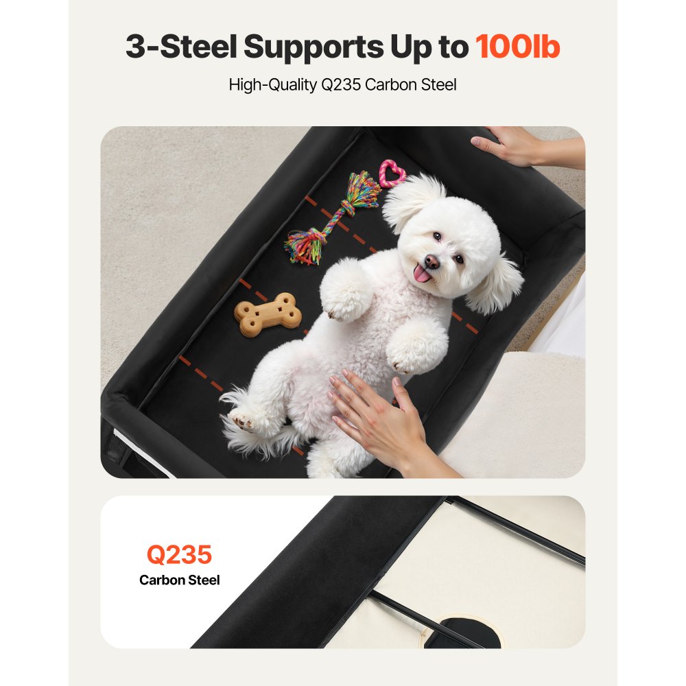 VEVOR Υπερυψωμένο Κρεβάτι για Κατοικίδια, Πτυσσόμενο Κρεβάτι Κουκέτας για Σκύλους με Ύφασμα Oxford 600D και Ολλανδικό Βελούδο, Φορητό Υπερυψωμένο Κρεβάτι με Ρόδες, Πλαϊνές Τσάντες Αποθήκευσης και Τσάντα Μεταφοράς για Γάτες & Σκύλους, XL, Μπεζ VEVOR Υπερυψωμένο Κρεβάτι για Κατοικίδια, Πτυσσόμενο Κρεβάτι Κουκέτας για Σκύλους με Ύφασμα Oxford 600D και Ολλανδικό Βελούδο, Φορητό Υπερυψωμένο Κρεβάτι με Ρόδες, Πλαϊνές Τσάντες Αποθήκευσης και Τσάντα Μεταφοράς για Γάτες & Σκύλους, XL, Μπεζ