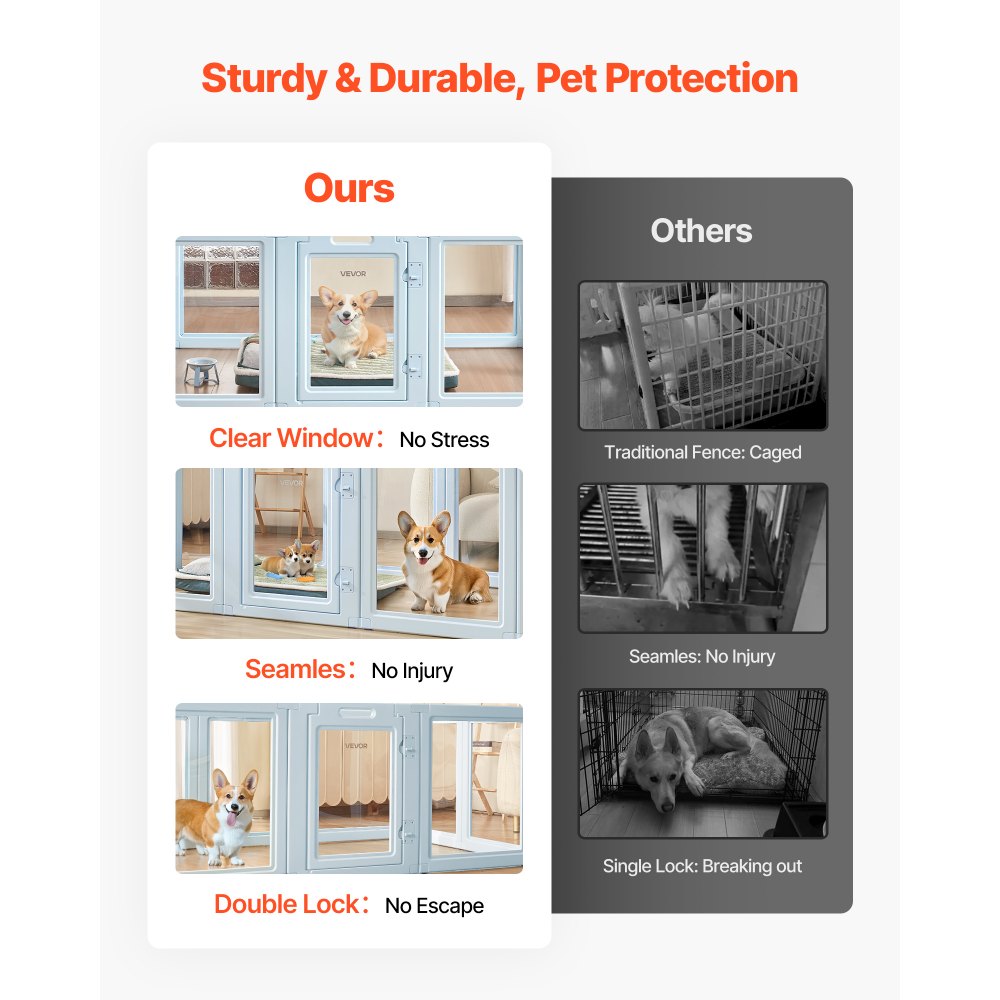 Κουτί γέννησης σκύλου VEVOR, 1,9x1,2x0,7 m, Διαφανές πλαστικό μαντρί γέννησης σκύλου για μεγάλα σκυλιά, Αδιάβροχο παρκοκρέβατο κουταβιού με παράθυρα και κλειδαριά πόρτας, Εύκολο στον καθαρισμό, Ανθεκτικό κιτ γέννησης για κατοικίδια εσωτερικού χώρου, σκύλους και γάτες Κουτί γέννησης σκύλου VEVOR, 1,9x1,2x0,7 m, Διαφανές πλαστικό μαντρί γέννησης σκύλου για μεγάλα σκυλιά, Αδιάβροχο παρκοκρέβατο κουταβιού με παράθυρα και κλειδαριά πόρτας, Εύκολο στον καθαρισμό, Ανθεκτικό κιτ γέννησης για κατοικίδια εσωτερικού χώρου, σκύλους και γάτες