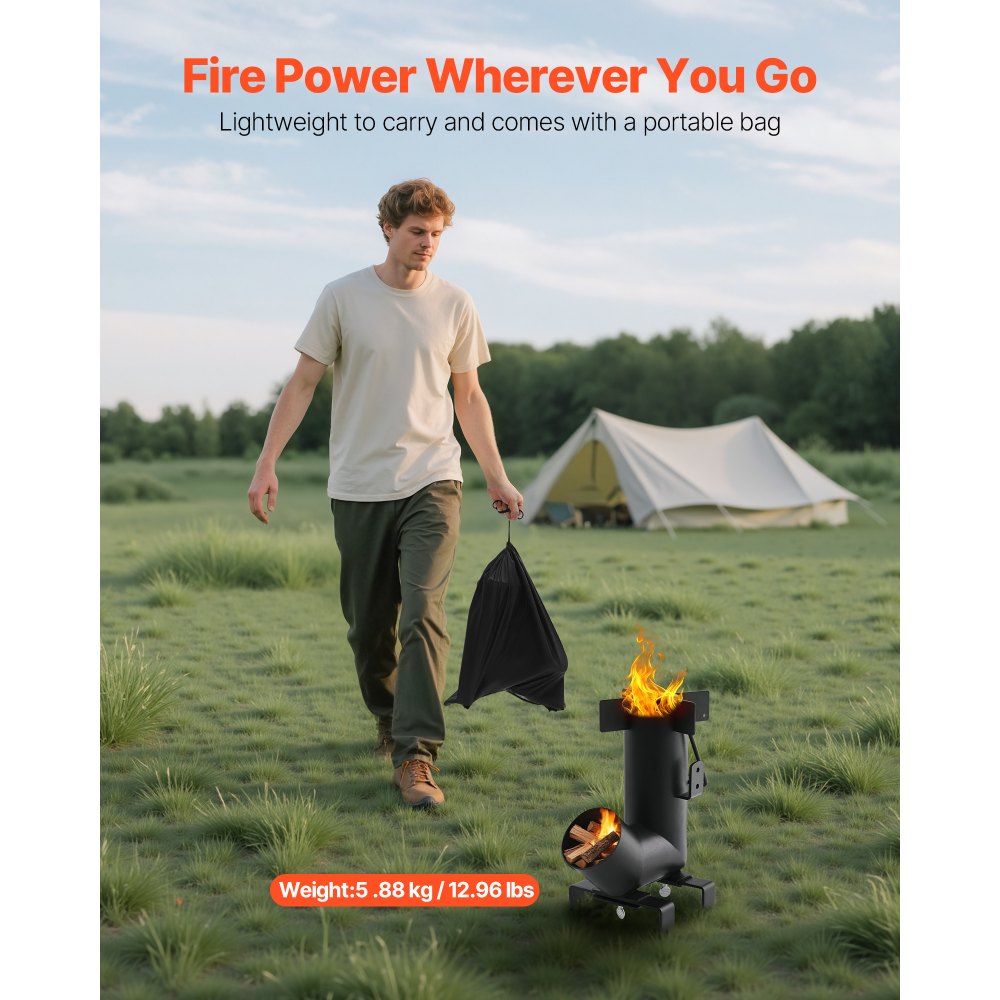 Σόμπα πυραύλων VEVOR για κάμπινγκ, φορητή ξυλόσομπα πυραύλων με τσάντα μεταφοράς για σακίδιο πλάτης, ανθρακούχο χάλυβα, καμένα ξύλα, κλαδιά ή ξυλάκια για μαγείρεμα σε εξωτερικό χώρο, αυλή, μαγείρεμα σε κάμπινγκ, θέρμανση, μαύρο Σόμπα πυραύλων VEVOR για κάμπινγκ, φορητή ξυλόσομπα πυραύλων με τσάντα μεταφοράς για σακίδιο πλάτης, ανθρακούχο χάλυβα, καμένα ξύλα, κλαδιά ή ξυλάκια για μαγείρεμα σε εξωτερικό χώρο, αυλή, μαγείρεμα σε κάμπινγκ, θέρμανση, μαύρο