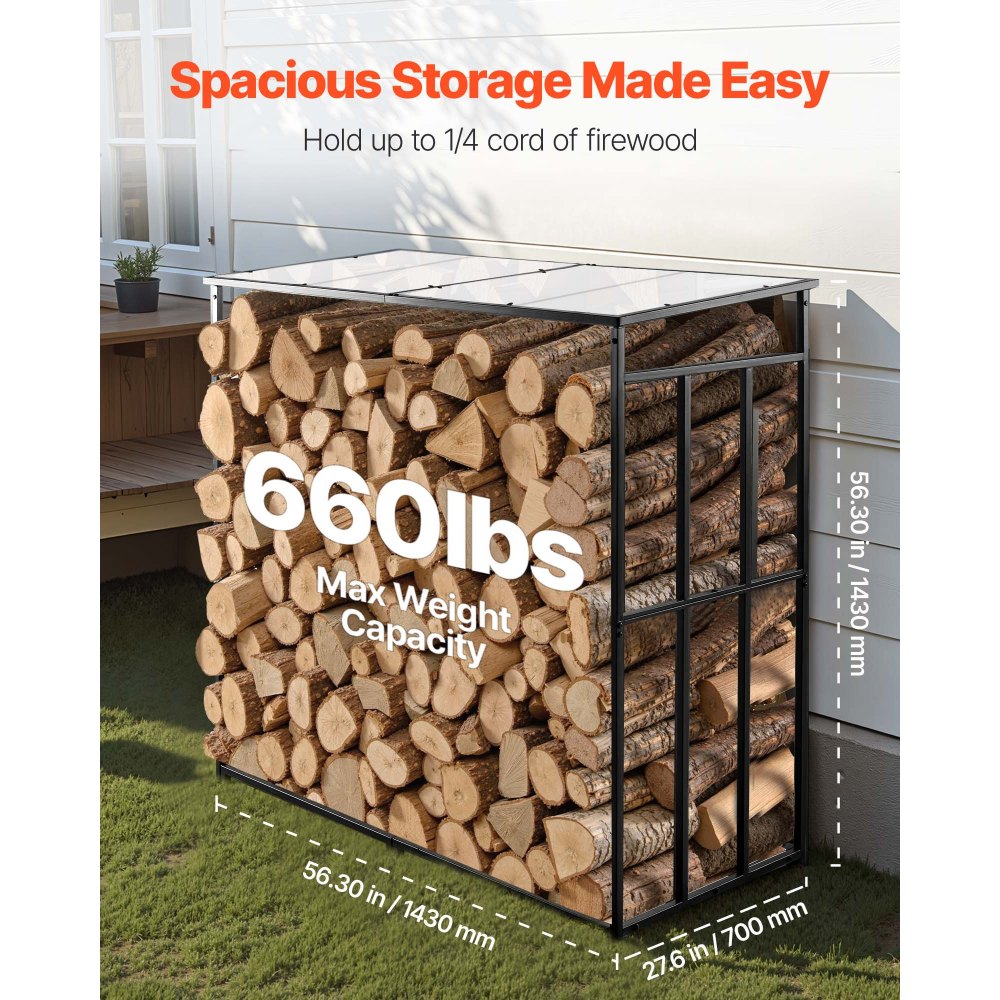 Ράφι Καυσόξυλων VEVOR με Κεκλιμένη Στέγη, Εξωτερική Θήκη Καυσόξυλων 143cm, Αποθήκη Ξύλων 1/4 με Κορδόνι, Μέγιστη Χωρητικότητα Βάρους 299kg, Μεταλλική Ράφι Αποθήκευσης Ξύλου με Ηλεκτροστατική Βαφή για Τζάκι, Αυλή, Κήπο Ράφι Καυσόξυλων VEVOR με Κεκλιμένη Στέγη, Εξωτερική Θήκη Καυσόξυλων 143cm, Αποθήκη Ξύλων 1/4 με Κορδόνι, Μέγιστη Χωρητικότητα Βάρους 299kg, Μεταλλική Ράφι Αποθήκευσης Ξύλου με Ηλεκτροστατική Βαφή για Τζάκι, Αυλή, Κήπο