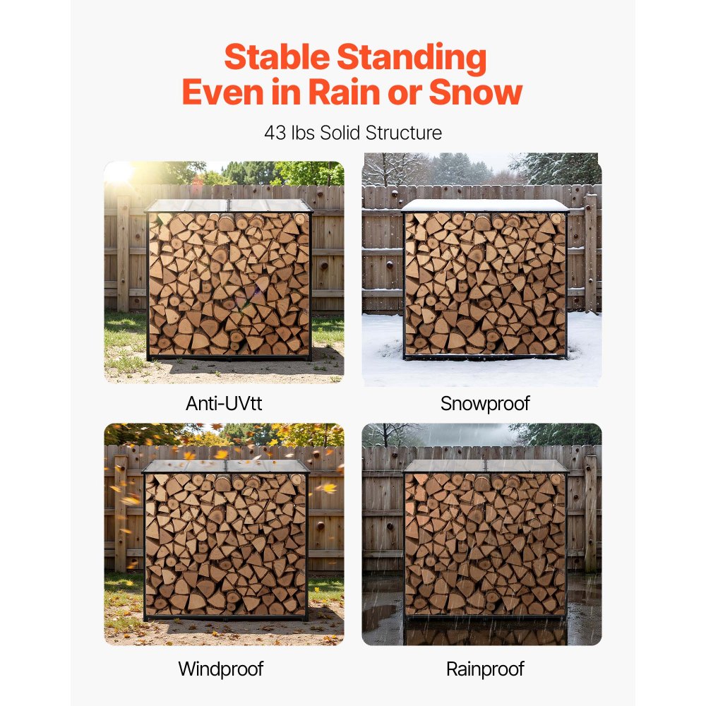 Ράφι Καυσόξυλων VEVOR με Κεκλιμένη Στέγη, Εξωτερική Θήκη Καυσόξυλων 143cm, Αποθήκη Ξύλων 1/4 με Κορδόνι, Μέγιστη Χωρητικότητα Βάρους 299kg, Μεταλλική Ράφι Αποθήκευσης Ξύλου με Ηλεκτροστατική Βαφή για Τζάκι, Αυλή, Κήπο Ράφι Καυσόξυλων VEVOR με Κεκλιμένη Στέγη, Εξωτερική Θήκη Καυσόξυλων 143cm, Αποθήκη Ξύλων 1/4 με Κορδόνι, Μέγιστη Χωρητικότητα Βάρους 299kg, Μεταλλική Ράφι Αποθήκευσης Ξύλου με Ηλεκτροστατική Βαφή για Τζάκι, Αυλή, Κήπο