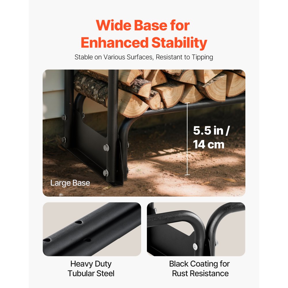 Ράφι Καυσόξυλων VEVOR με Αδιάβροχο Κάλυμμα, Βάση Καυσόξυλων Εξωτερικού Χώρου 2,57 μ., Μεταλλική Βάση Ξύλων 1/2 για Αποθήκευση Καλωδίου, Μέγιστη Χωρητικότητα Βάρους 299 κιλά, Κάλυψη από Πάνω, Ράφι Αποθήκευσης Ξύλων με Ηλεκτροστατική Βαφή για Τζάκι Ράφι Καυσόξυλων VEVOR με Αδιάβροχο Κάλυμμα, Βάση Καυσόξυλων Εξωτερικού Χώρου 2,57 μ., Μεταλλική Βάση Ξύλων 1/2 για Αποθήκευση Καλωδίου, Μέγιστη Χωρητικότητα Βάρους 299 κιλά, Κάλυψη από Πάνω, Ράφι Αποθήκευσης Ξύλων με Ηλεκτροστατική Βαφή για Τζάκι