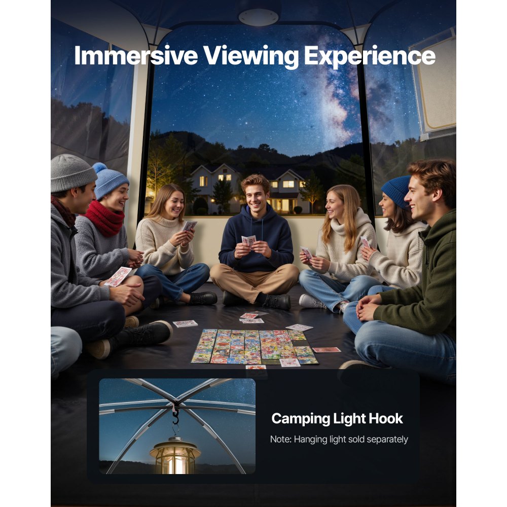 VEVOR Αναδιπλούμενη Σκηνή Bubble, 4,58 x 4,32 μ. Αδιάβροχη και ανθεκτική στην υπεριώδη ακτινοβολία, διαφανής σκηνή κάμπινγκ, εξωτερικές σκηνές ιγκλού με θόλο κήπου και παράθυρα, πανοραμική θέα 540°, για 12-15 άτομα, αίθριο και πίσω αυλή VEVOR Αναδιπλούμενη Σκηνή Bubble, 4,58 x 4,32 μ. Αδιάβροχη και ανθεκτική στην υπεριώδη ακτινοβολία, διαφανής σκηνή κάμπινγκ, εξωτερικές σκηνές ιγκλού με θόλο κήπου και παράθυρα, πανοραμική θέα 540°, για 12-15 άτομα, αίθριο και πίσω αυλή