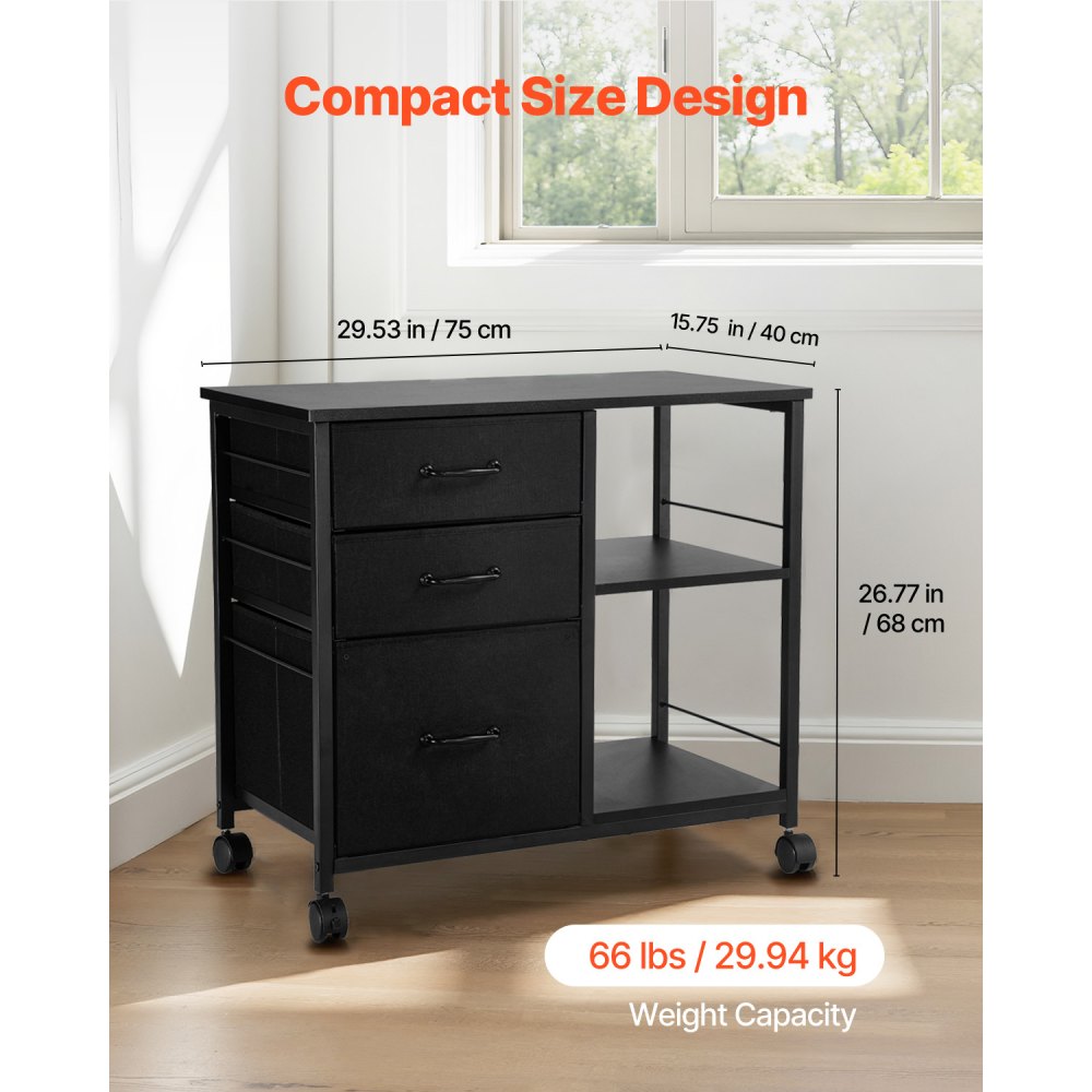 Μεταλλικό Ντουλάπι Αρχειοθέτησης VEVOR, Κινητό Ντουλάπι Αρχειοθέτησης με 3 Υφασμάτινα Συρτάρια και 2 Ανοιχτά Ράφια, Ξύλινα Κάθετα Ντουλάπια Αποθήκευσης Αρχειοθέτησης με Ρόδες για Αρχεία Letter, A4, Legal, Εύκολη Συναρμολόγηση, Μαύρο Μεταλλικό Ντουλάπι Αρχειοθέτησης VEVOR, Κινητό Ντουλάπι Αρχειοθέτησης με 3 Υφασμάτινα Συρτάρια και 2 Ανοιχτά Ράφια, Ξύλινα Κάθετα Ντουλάπια Αποθήκευσης Αρχειοθέτησης με Ρόδες για Αρχεία Letter, A4, Legal, Εύκολη Συναρμολόγηση, Μαύρο