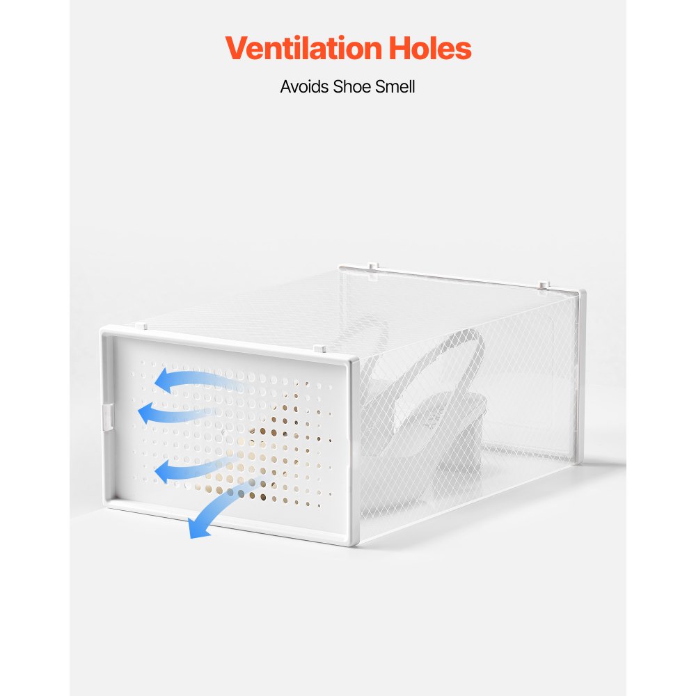 Κουτιά αποθήκευσης παπουτσιών VEVOR, 12 στοιβαζόμενα κουτιά παπουτσιών, οργανωτές αποθήκευσης, κατάλληλα έως μέγεθος 11 ΗΠΑ, πλαστικά αρθρωτά δοχεία αθλητικών παπουτσιών που εξοικονομούν χώρο για την αποθήκευση ψηλών τακουνιών, μποτών και καπέλων, λευκό πλαίσιο Κουτιά αποθήκευσης παπουτσιών VEVOR, 12 στοιβαζόμενα κουτιά παπουτσιών, οργανωτές αποθήκευσης, κατάλληλα έως μέγεθος 11 ΗΠΑ, πλαστικά αρθρωτά δοχεία αθλητικών παπουτσιών που εξοικονομούν χώρο για την αποθήκευση ψηλών τακουνιών, μποτών και καπέλων, λευκό πλαίσιο