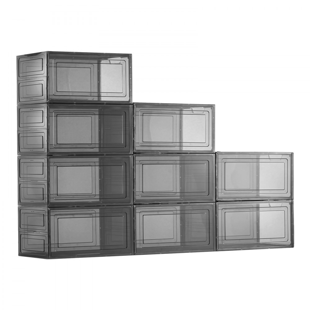 Κουτιά αποθήκευσης παπουτσιών VEVOR, Συσκευασία 9 τεμαχίων με διαφανή στοιβαζόμενα κουτιά παπουτσιών, οργανωτές αποθήκευσης με μαγνητική πόρτα, Χωρητικότητα έως και μέγεθος 13 ΗΠΑ, Πλαστικά δοχεία για αθλητικά παπούτσια για ψηλοτάκουνα, μπότες και καπέλα, Διαφανές μαύρο Κουτιά αποθήκευσης παπουτσιών VEVOR, Συσκευασία 9 τεμαχίων με διαφανή στοιβαζόμενα κουτιά παπουτσιών, οργανωτές αποθήκευσης με μαγνητική πόρτα, Χωρητικότητα έως και μέγεθος 13 ΗΠΑ, Πλαστικά δοχεία για αθλητικά παπούτσια για ψηλοτάκουνα, μπότες και καπέλα, Διαφανές μαύρο